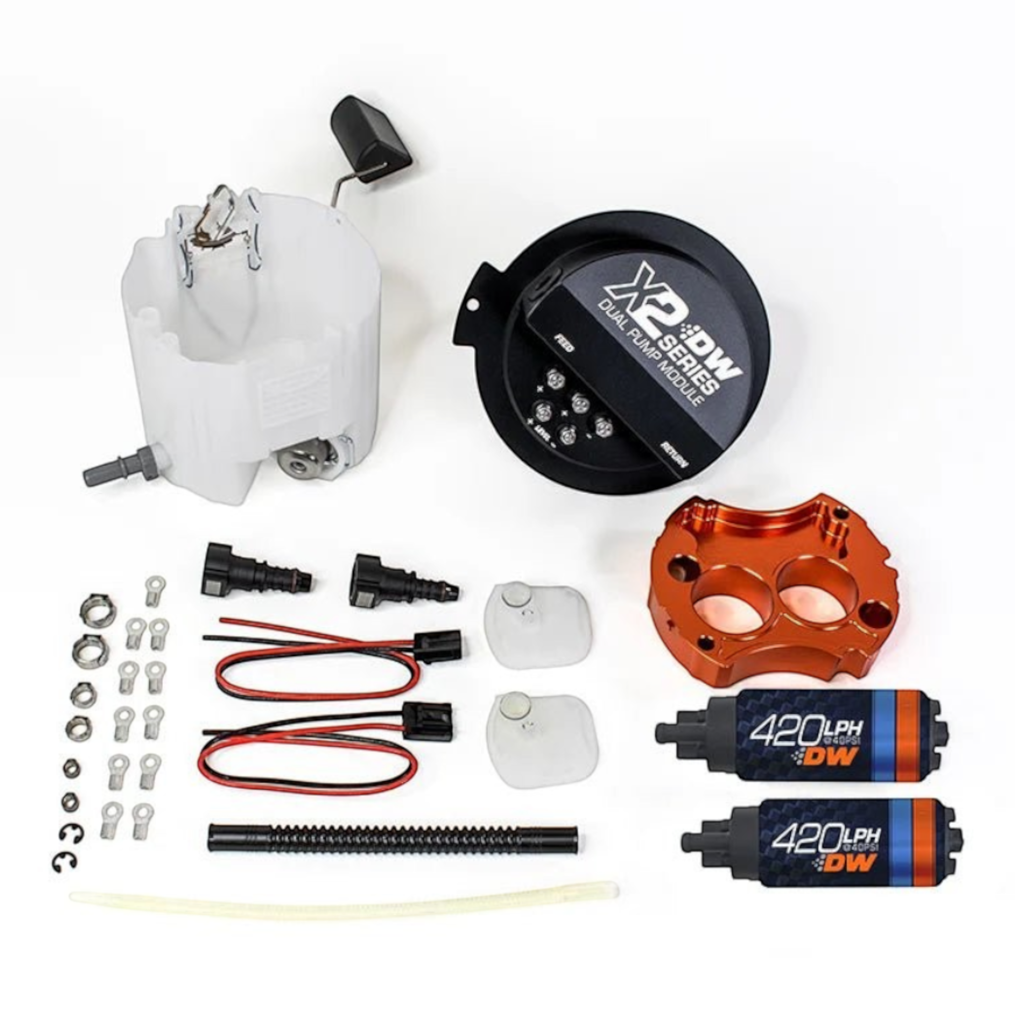 Deatschwerks X2 Fuel Pump Module w/DW420 Fuel pumps for 5th Gen Camaro and CTS - V2 - ICT Billet DW - 9 - 421 - 7002