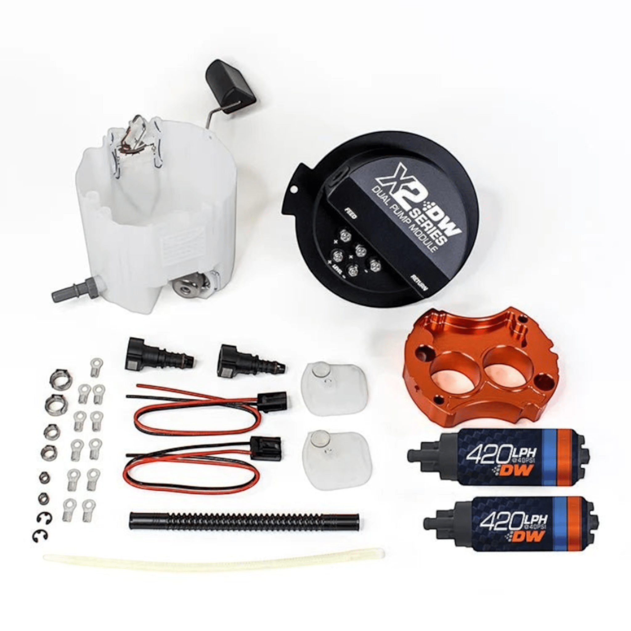 Deatschwerks X2 Fuel Pump Module w/DW420 Fuel pumps for 5th Gen Camaro and CTS-V2 - ICT Billet DW-9-421-7002