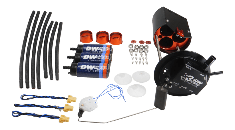 Deatschwerks X3 Triple 400lph Fuel pump module for GM Trucks 05 - 18 4.8L 5.3L 6.0L - ICT Billet DW - 9 - 401 - 7016