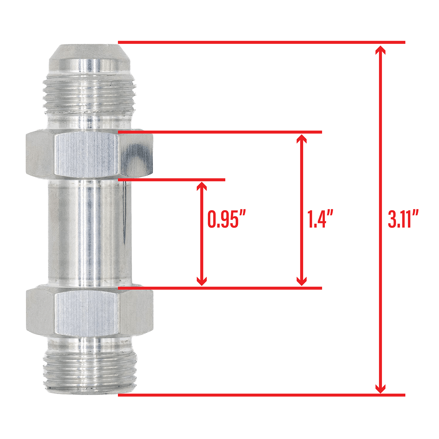Extension 10AN flare to 10AN ORB Adapter Fitting - ICT Billet AN920-10-10XL