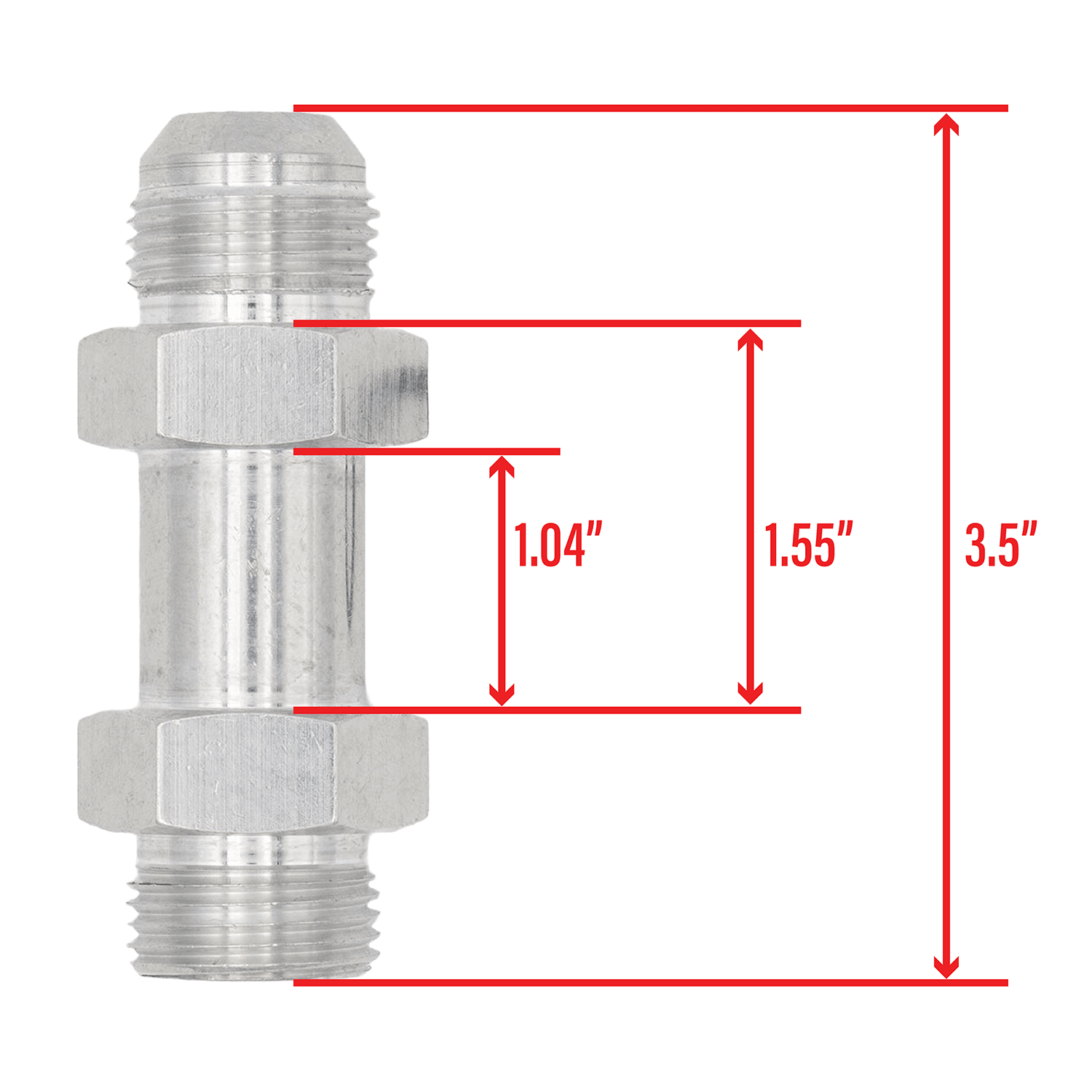 Extension 12AN flare to 12AN ORB Adapter Fitting - ICT Billet AN920-12-12XL