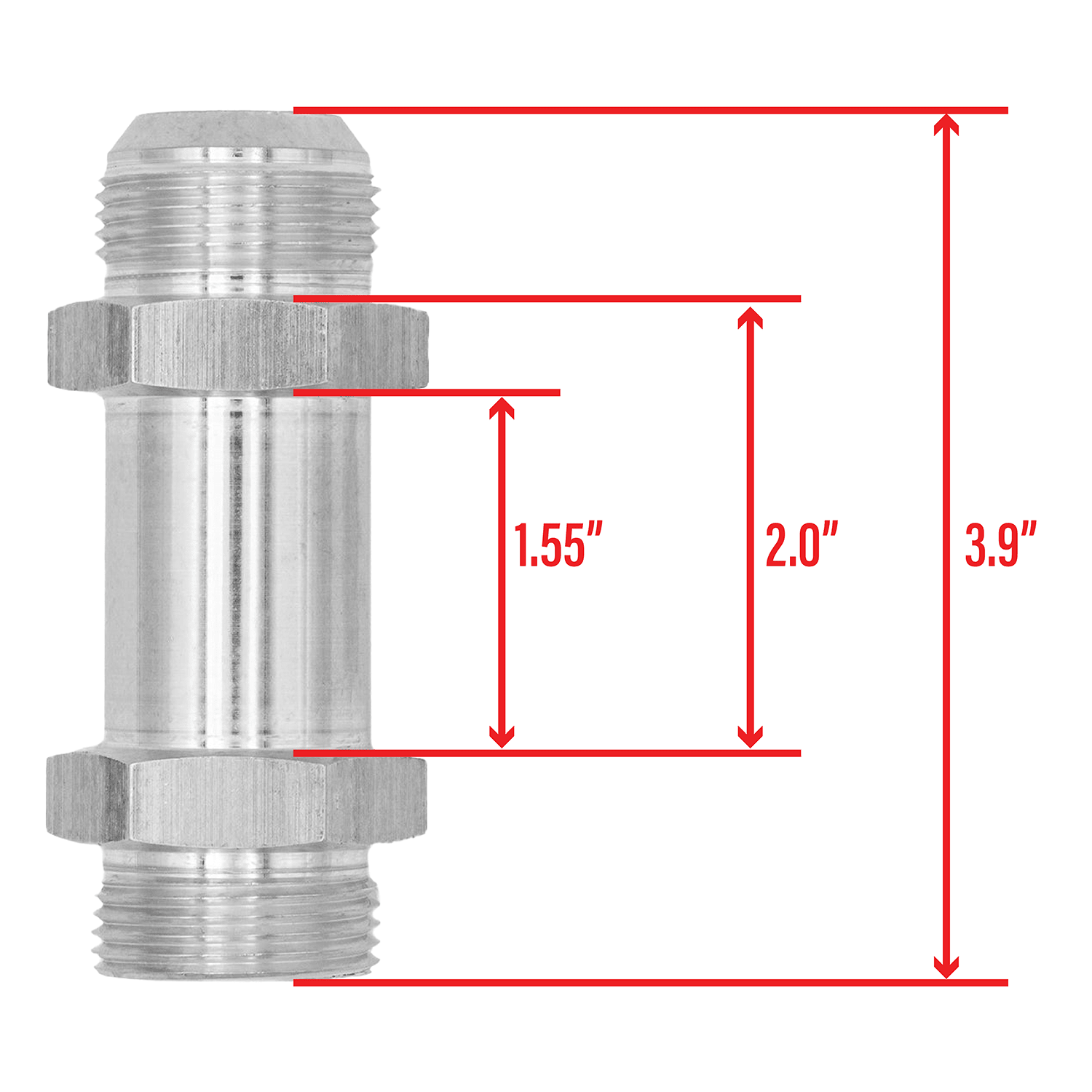 Extension 16AN flare to 16AN ORB Adapter Fitting - ICT Billet AN920-16-16XL
