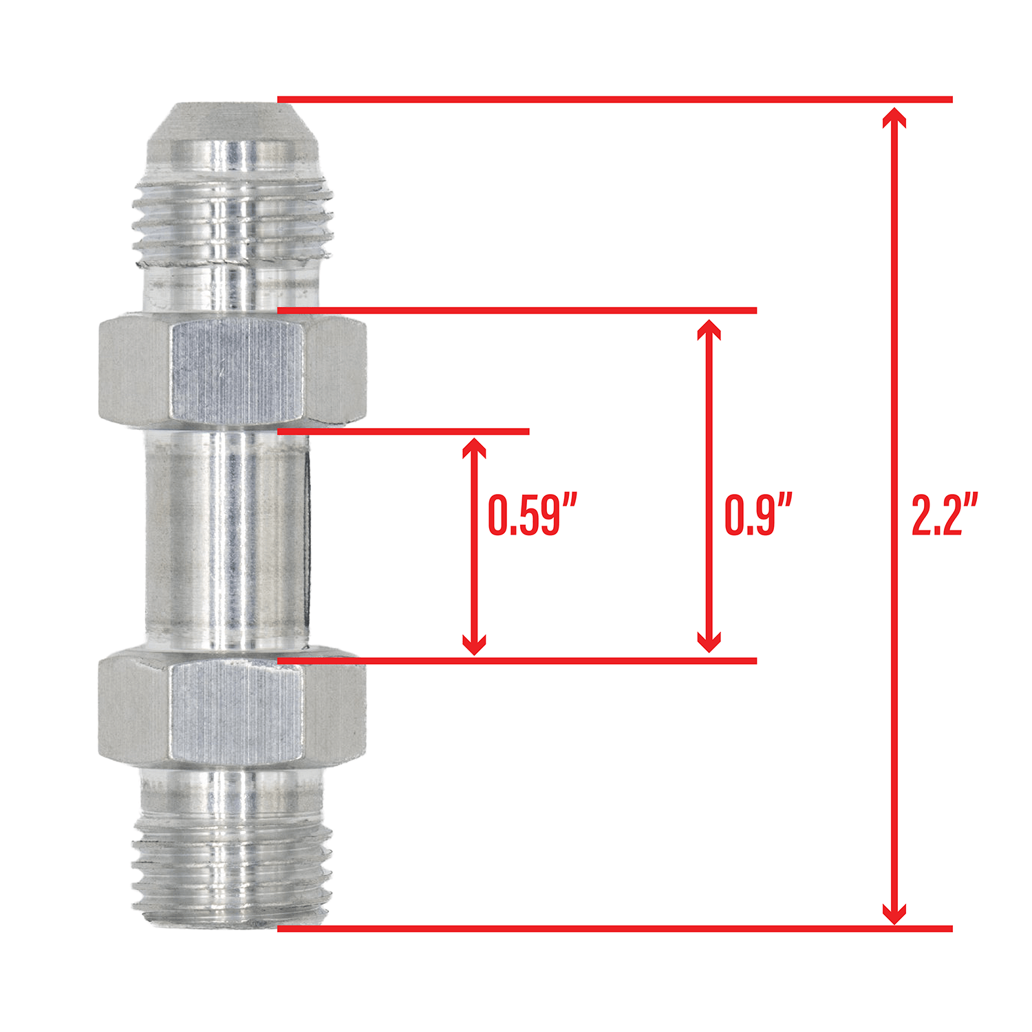 Extension 6AN flare to 6AN ORB Adapter Fitting - ICT Billet AN920-06-06XL