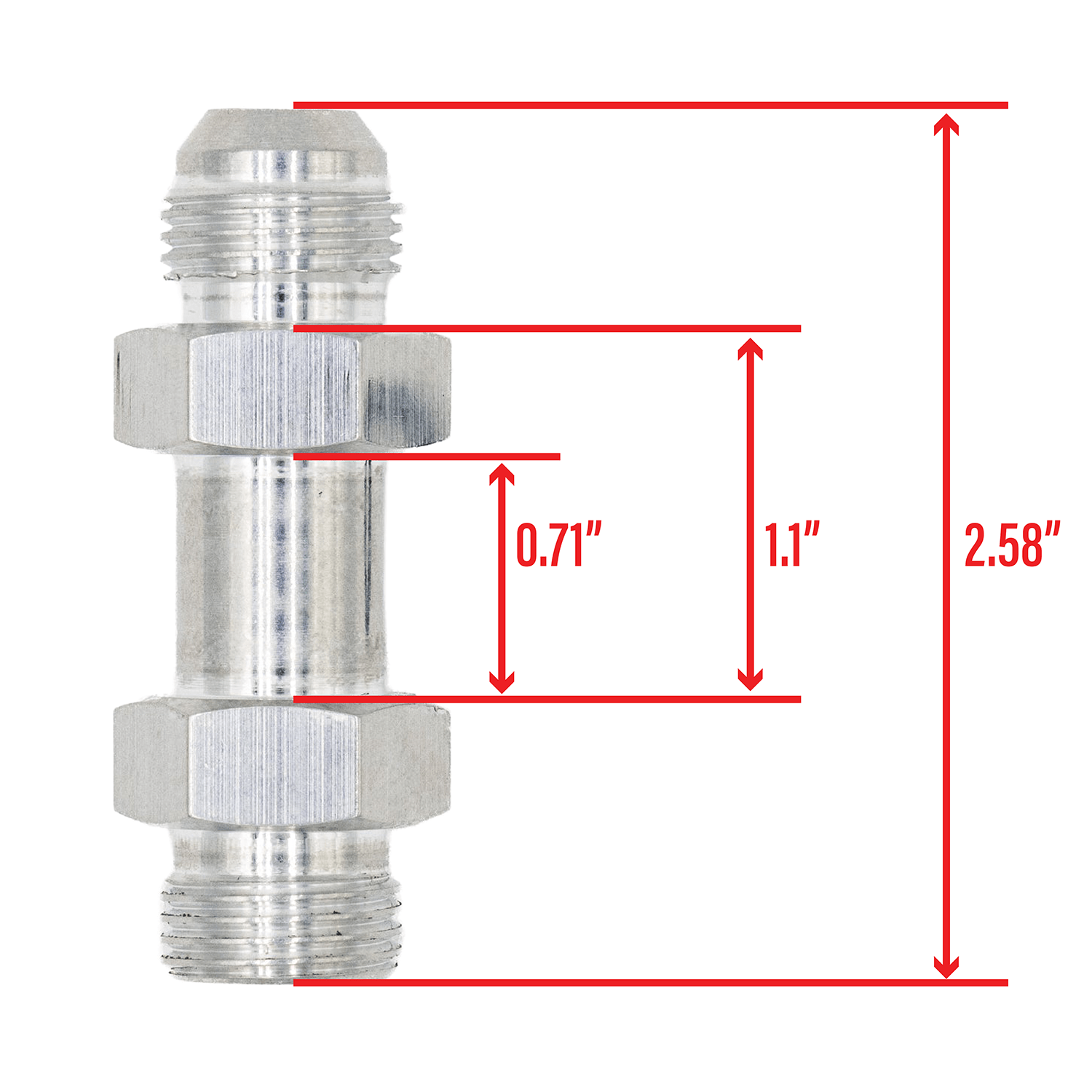 Extension 8AN flare to 8AN ORB Adapter Fitting - ICT Billet AN920-08-08XL