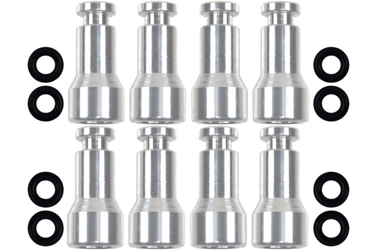 8-Pack Fuel Injector Spacer Adapters – Converts LS3/LS7/LS9 Short Injectors To Fit LS2 Intake Manifold, 6061 Aluminum