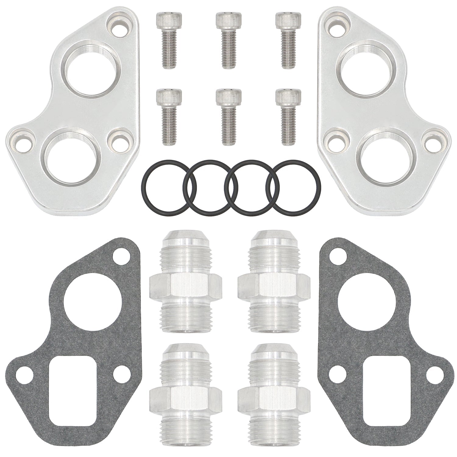 Gen V LT Remote Water Pump Mounting Plates Kit w/ - 12AN Adapters LT1 L83 L86 - ICT Billet 551755-REM