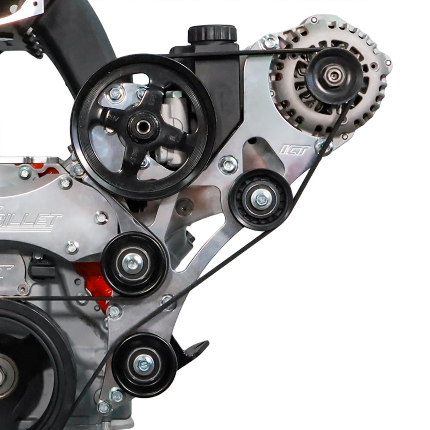 Gen V LT Truck Electric Water Pump Alternator and Power Steering Bracket Kit - ICT Billet BKT - LT01 - E1 - 3