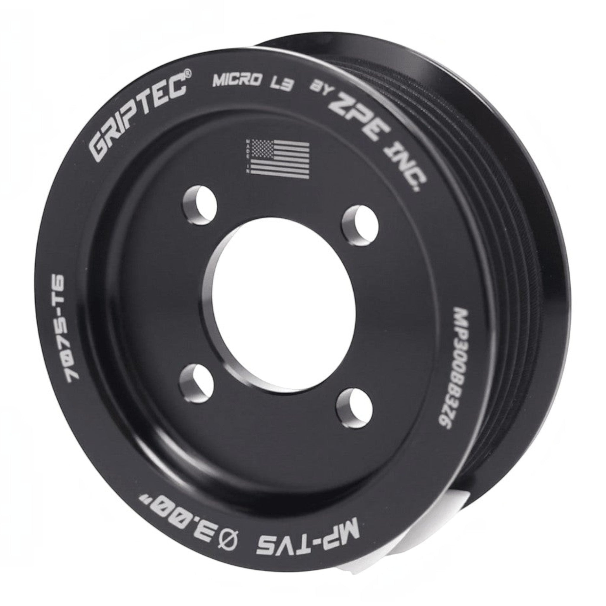 Griptec - Pulley 6-Rib 3.0" - 4-Bolt Magnuson 2.3L - ICT Billet ZPE-MP300BB3Z6