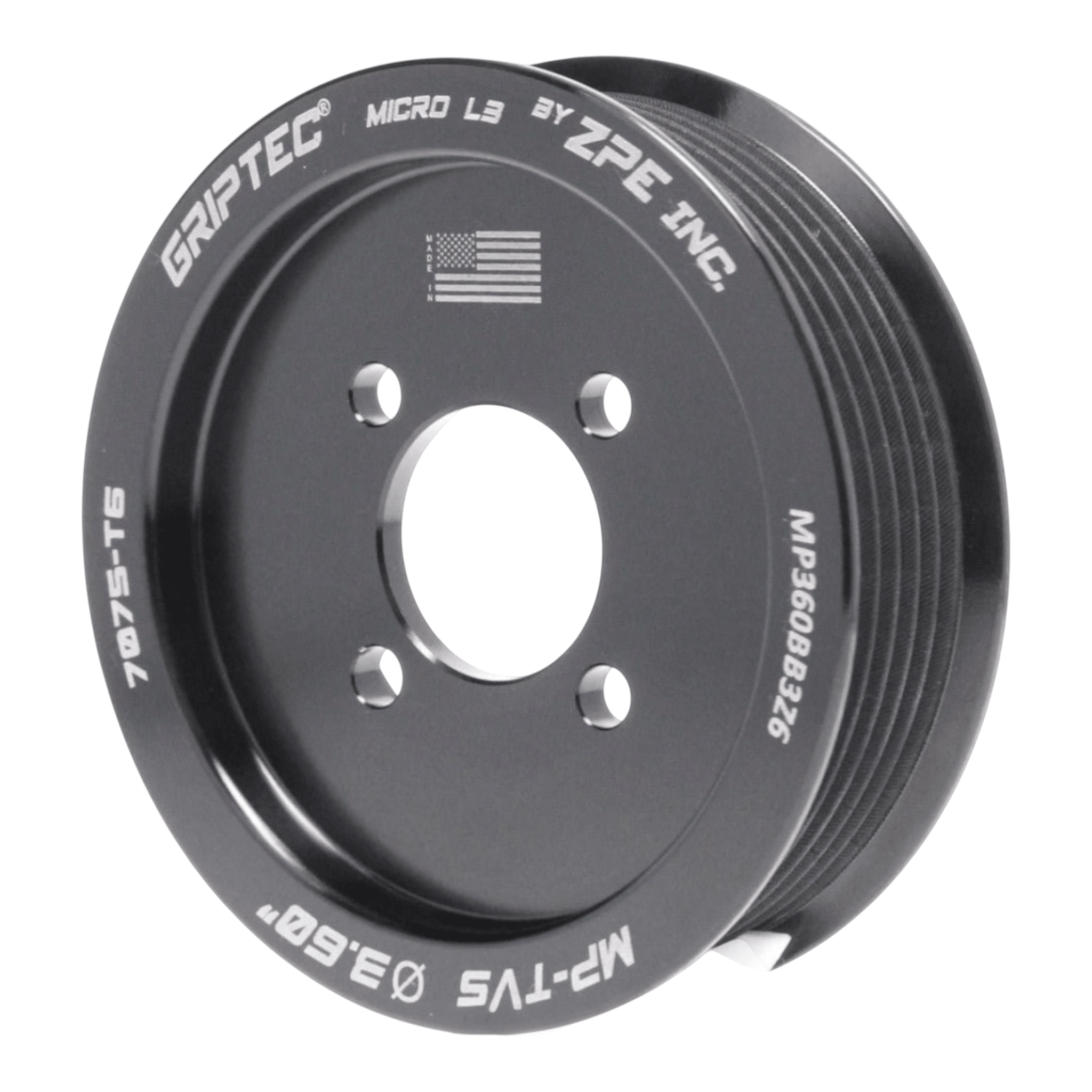 Griptec - Pulley 6-Rib 3.6" - 4-Bolt Magnuson 2.3L - ICT Billet ZPE-MP360BB3Z6