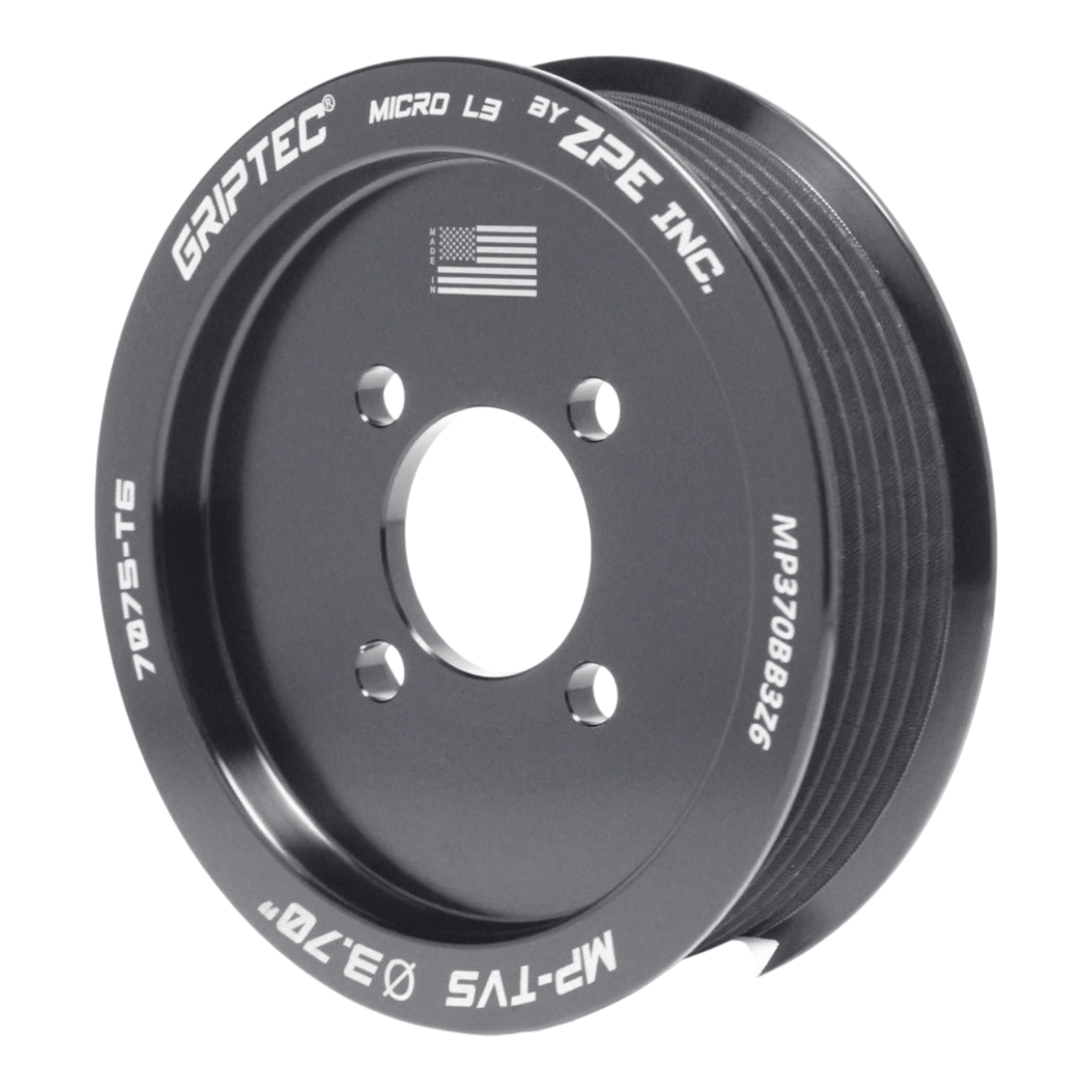 Griptec - Pulley 6-Rib 3.7" - 4-Bolt Magnuson 2.3L - ICT Billet ZPE-MP370BB3Z6