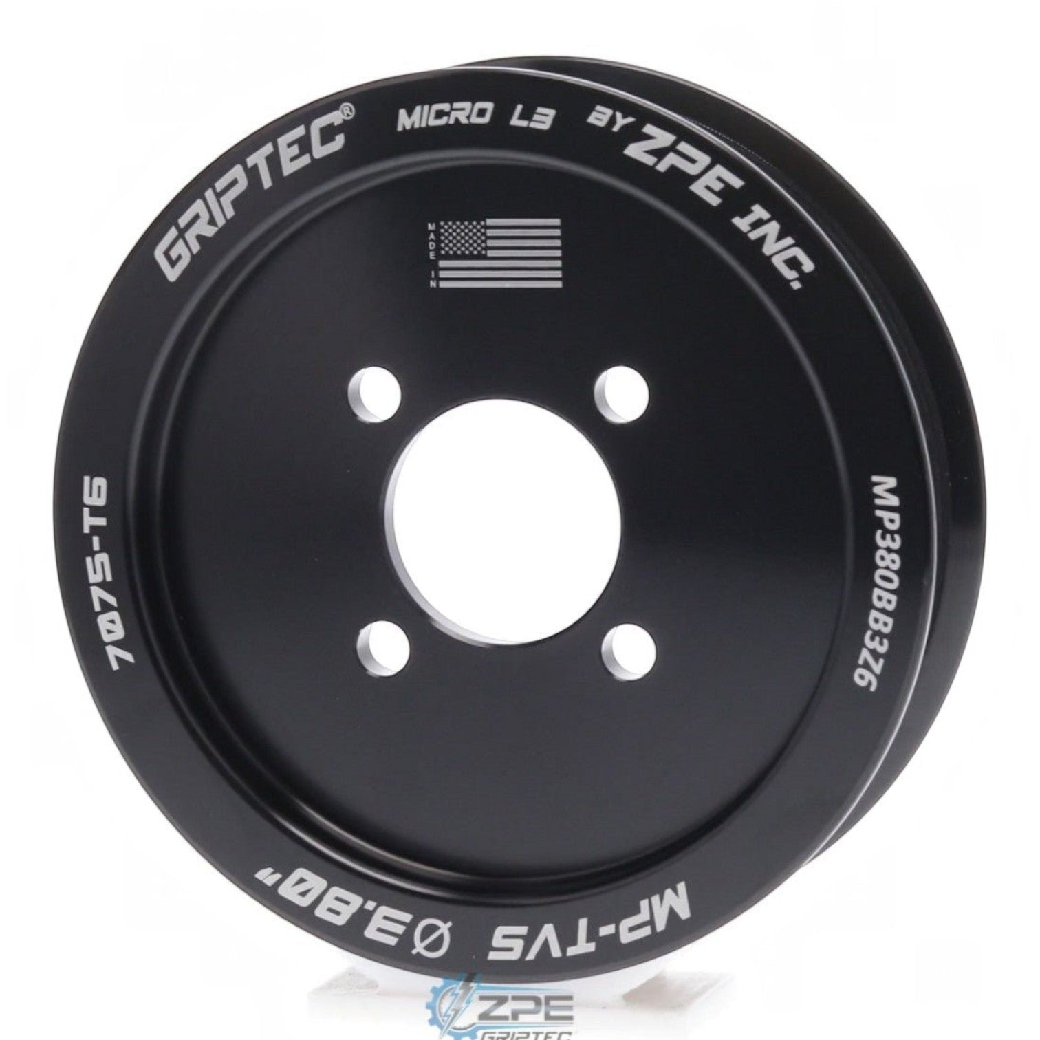 Griptec - Pulley 6-Rib 3.8" - 4-Bolt Magnuson 2.3L - ICT Billet ZPE-MP380BB3Z6