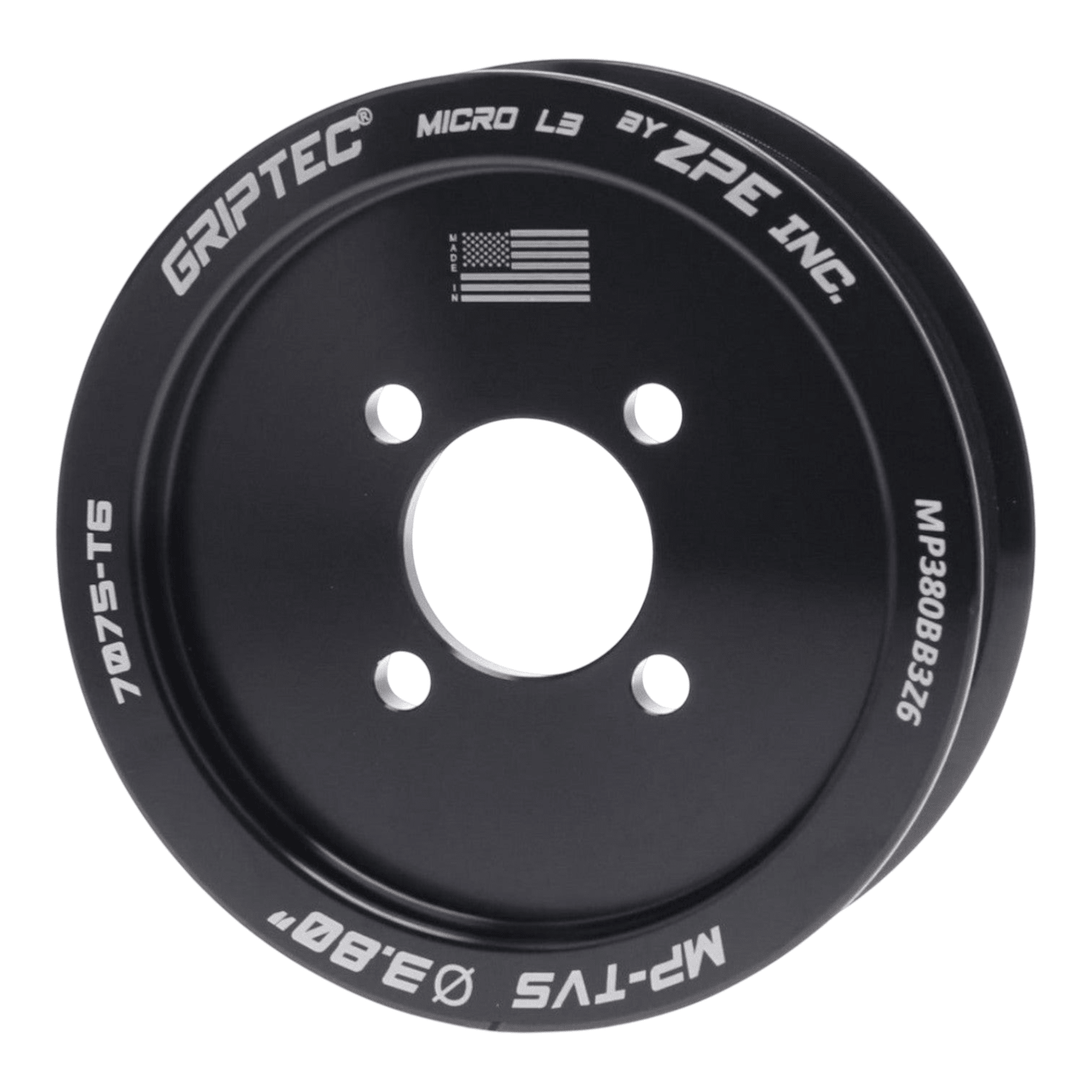 Griptec - Pulley 6-Rib 3.8" - 4-Bolt Magnuson 2.3L - ICT Billet ZPE-MP380BB3Z6