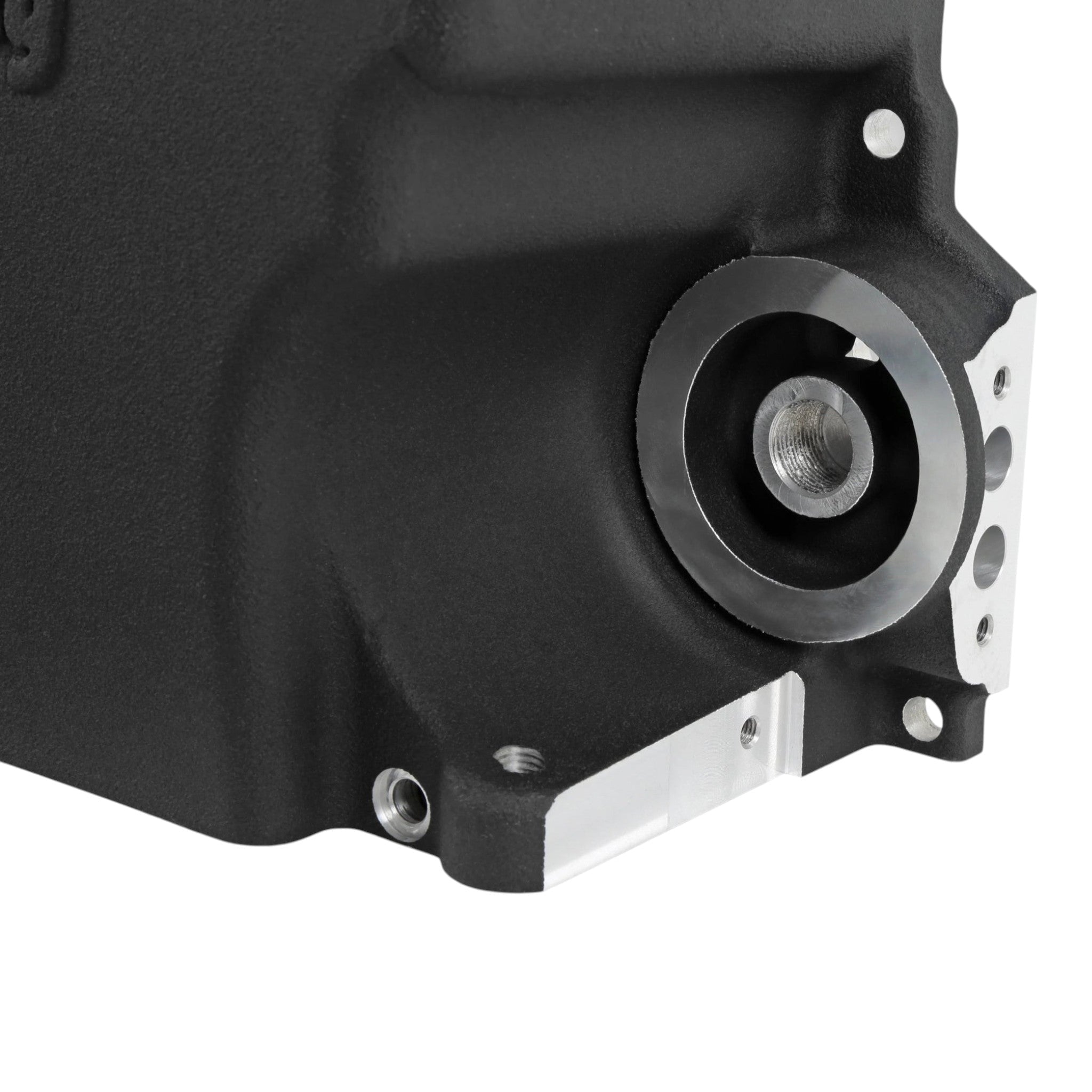 Holley 302-3 GM LS Swap Oil Pan - Black - Most Front Clearance - ICT Billet HLY-302-3BK