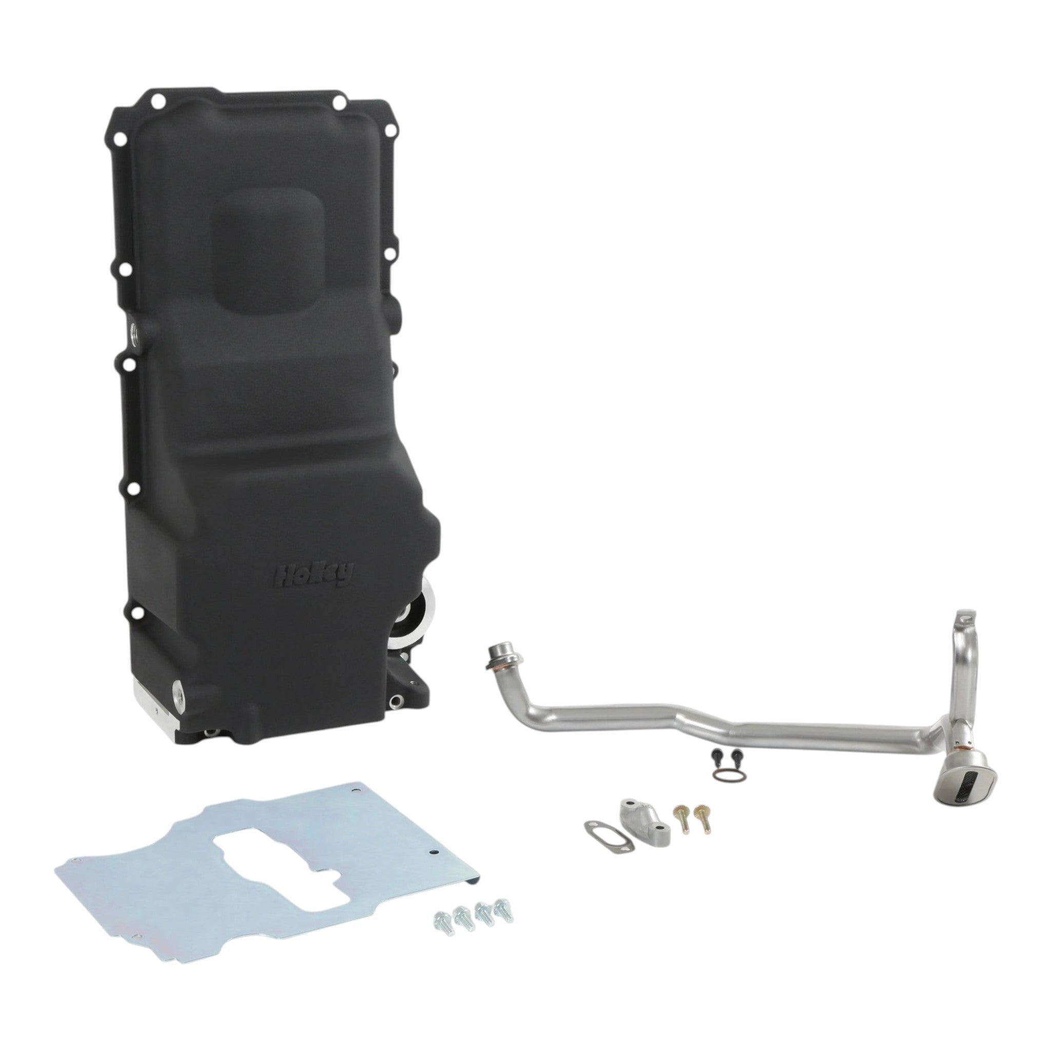 Holley 302-3 GM LS Swap Oil Pan - Black - Most Front Clearance - ICT Billet HLY-302-3BK