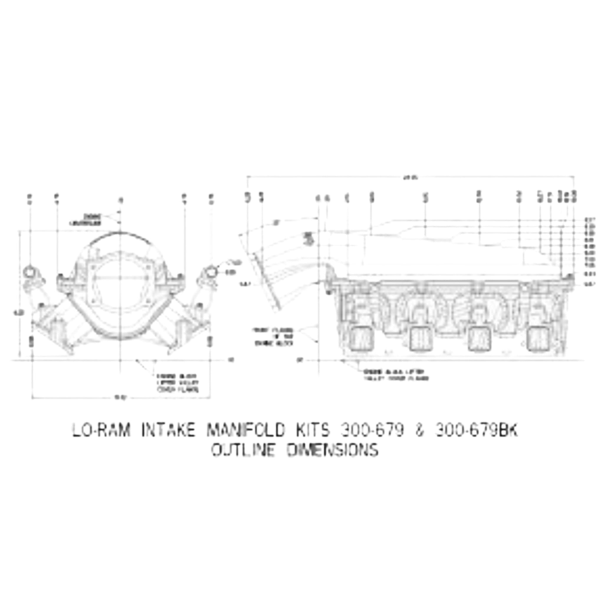 Holley Lo-Ram Intake Manifold for LS3/ Rectangle Port Heads - ICT Billet HLY-300-679BK