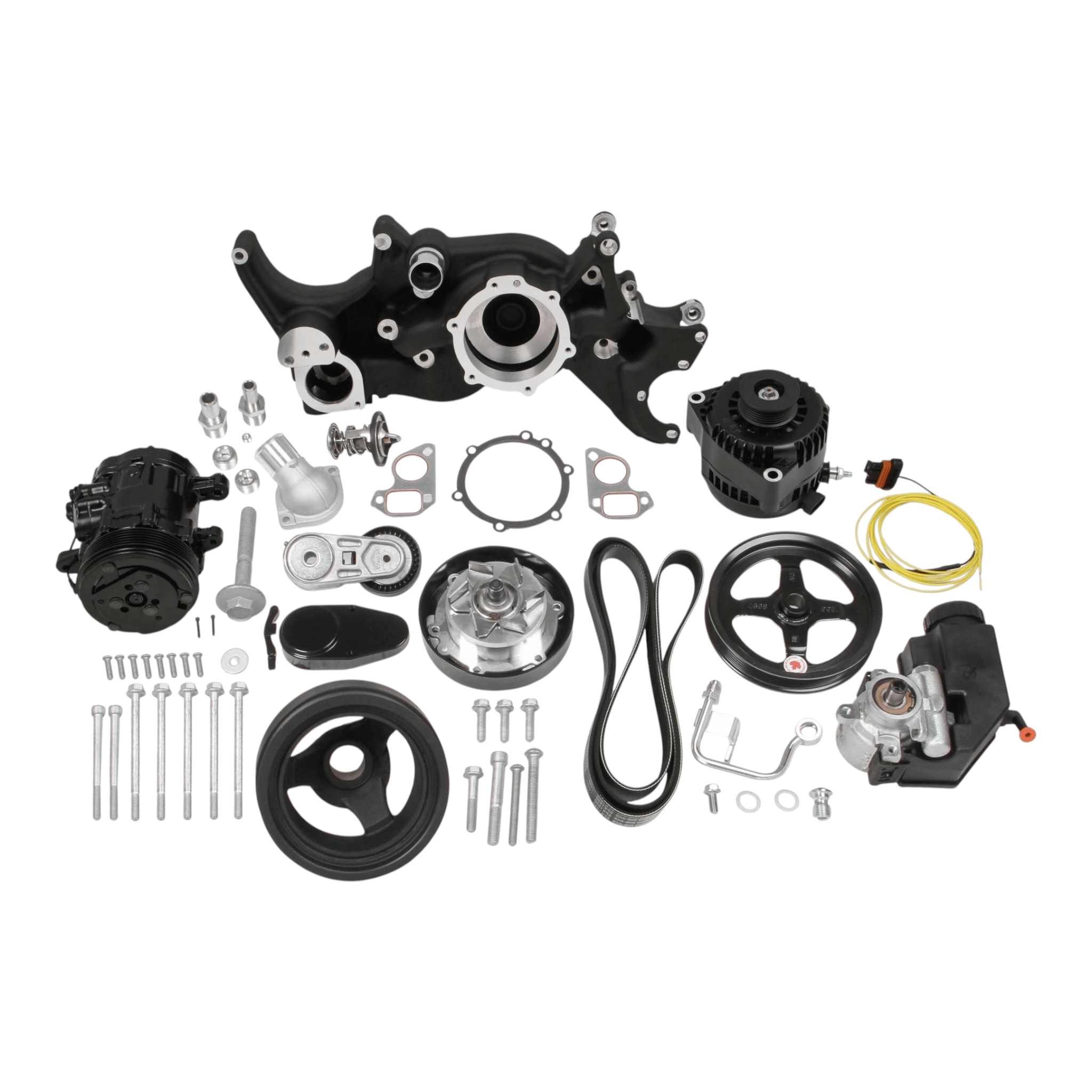 Holley LS Mid-Mount Complete Accessory System - ICT Billet HLY-20-185BK
