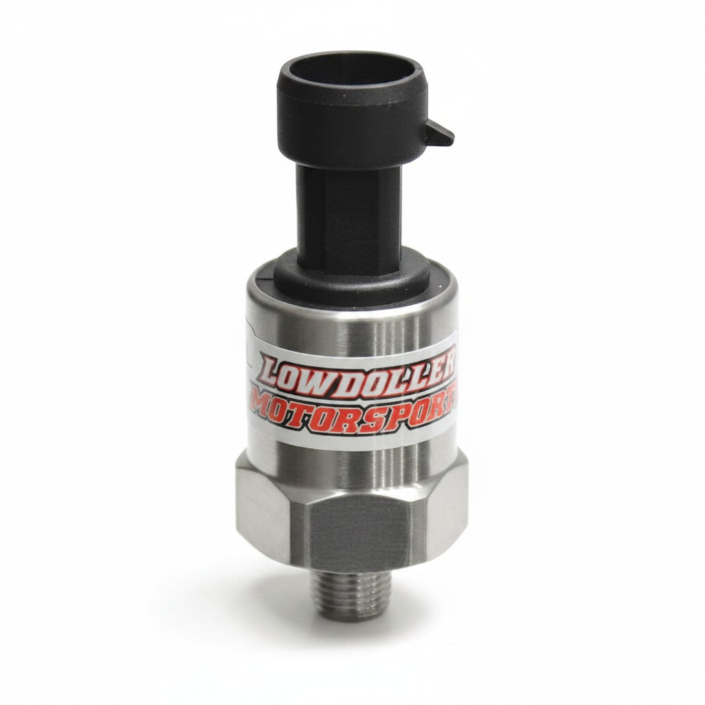 ICT Billet 150 PSI pressure sensor with 1/8 inch NPT thread and GT150 connector for automotive boost applications