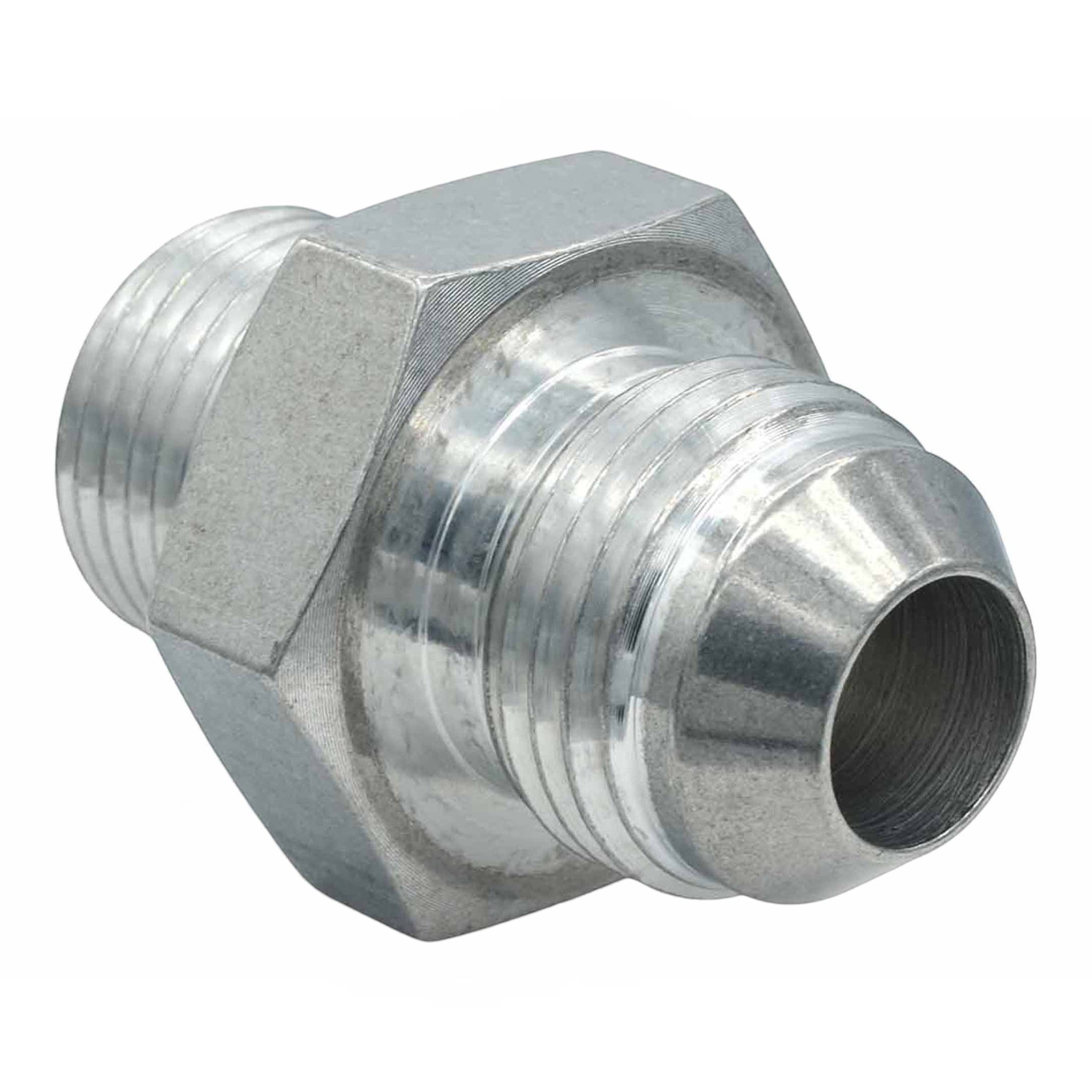 ICT Billet 8AN flare to M18-1.5mm fuel pump inlet fitting made from bare billet aluminum for Bosch 044 pumps