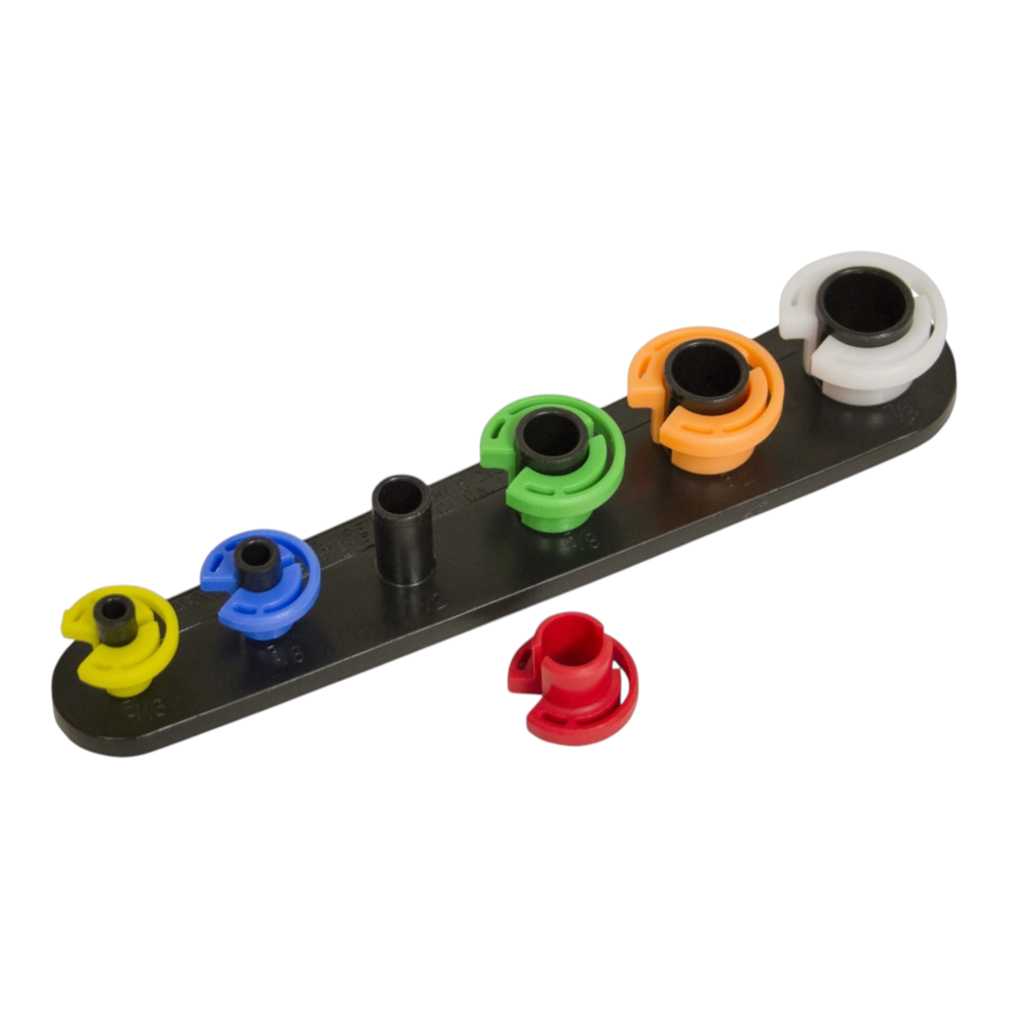 ICT Billet Lisle 37000 set of 6 multi-colored plastic air conditioning and fuel line disconnect tools on a holder