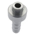 ICT Billet 1/4 inch aluminum weldable hose barb fitting with a bare metal finish for custom radiator fabrication