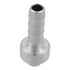 ICT Billet 1/4 inch aluminum weldable hose barb fitting with a bare metal finish for custom automotive fabrication.