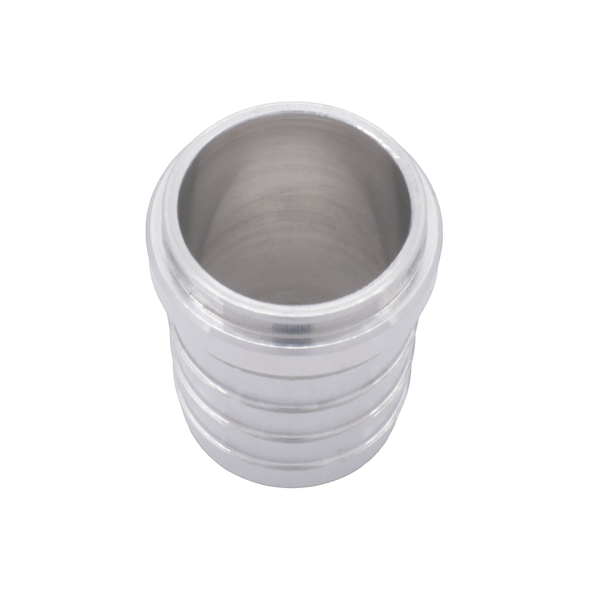 ICT Billet 1.25-inch aluminum weld barb fitting for custom radiator and water box fabrication.
