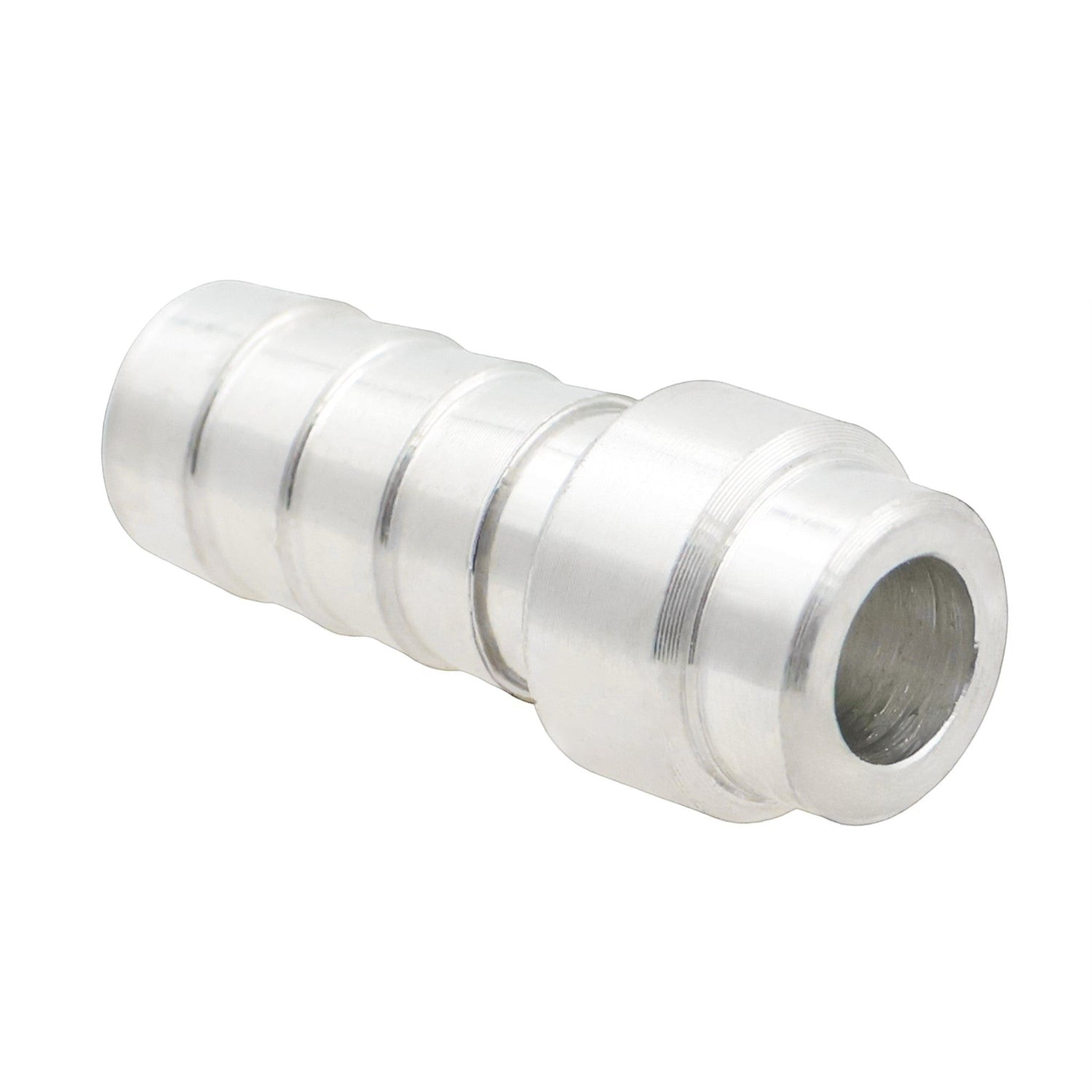 ICT Billet 3/8 inch aluminum weld barb fitting made from 6061-T6 billet aluminum for custom radiator fabrication