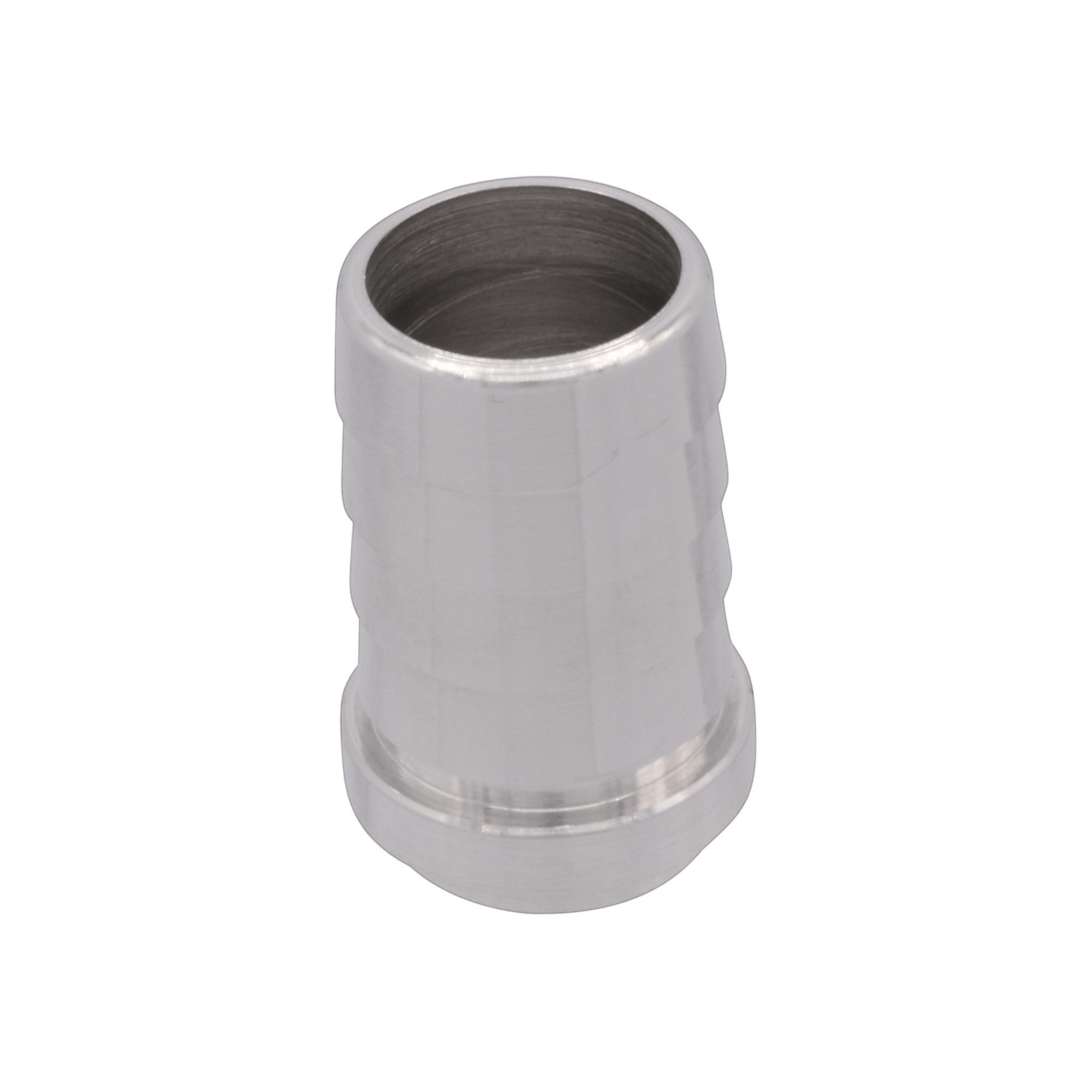 ICT Billet 1-inch aluminum weld barb fitting for 1-inch I.D. hose, made from 6061-T6 billet aluminum.