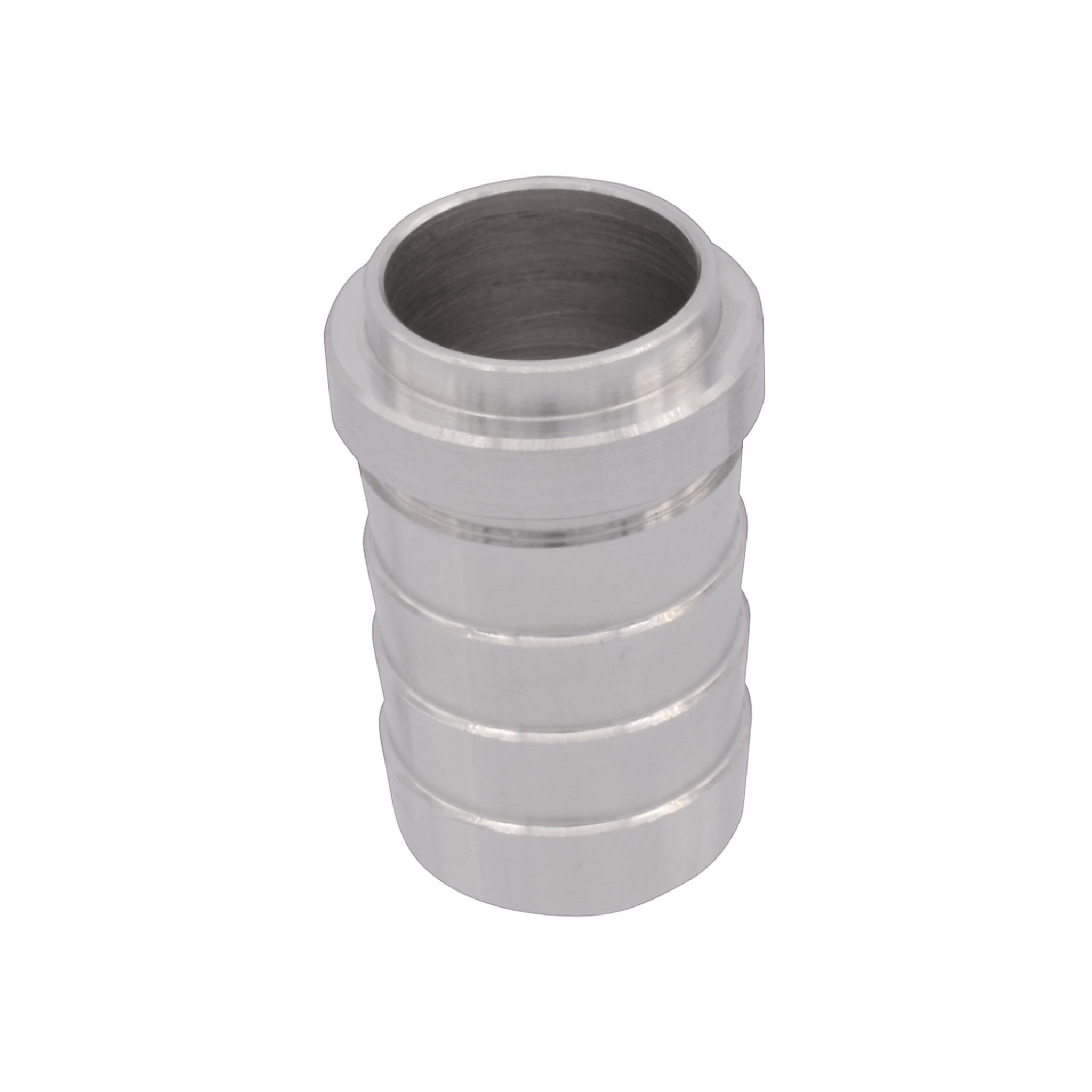 ICT Billet 1-inch aluminum weld barb fitting for 1-inch I.D. hose, made from 6061-T6 billet aluminum.