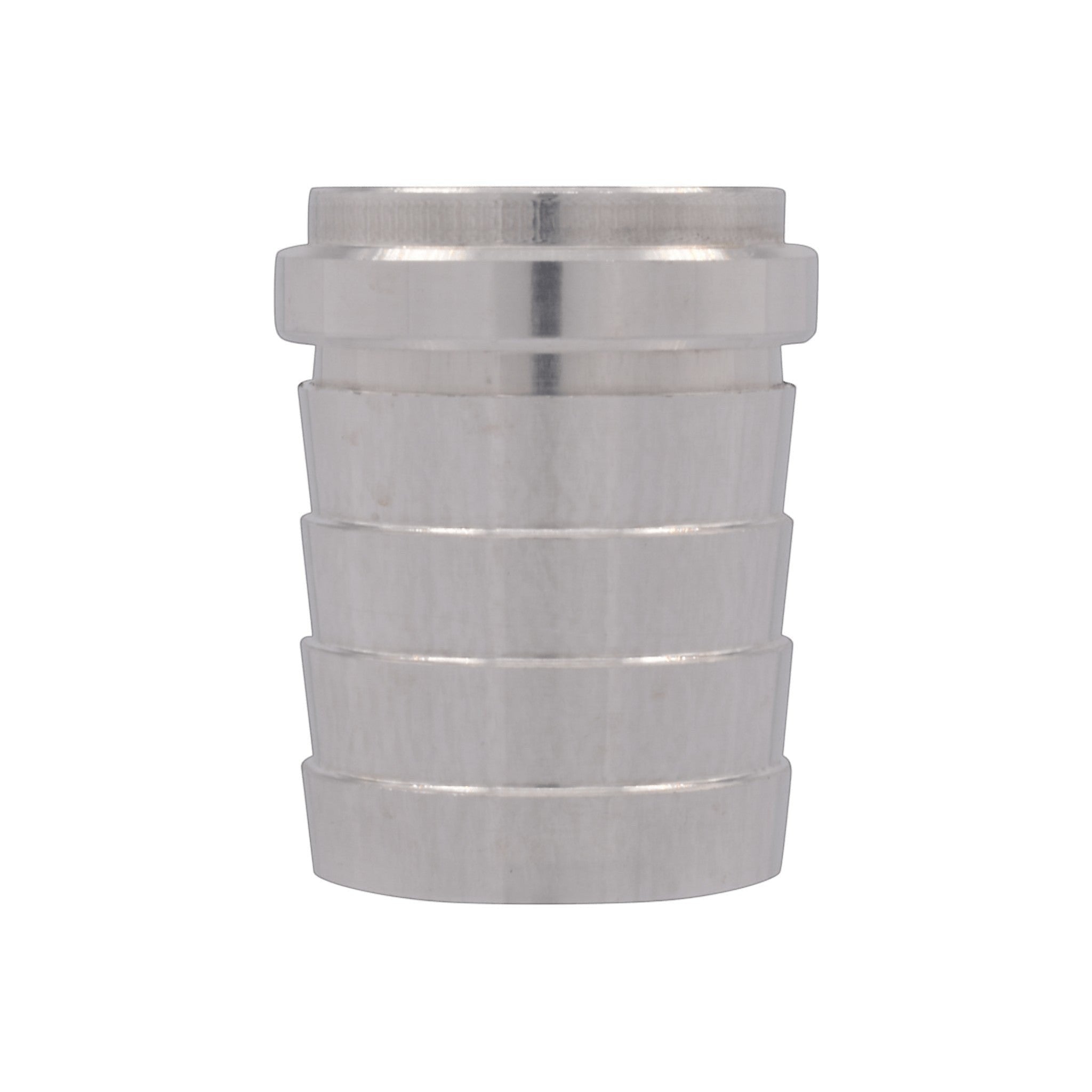 ICT Billet 1.25-inch aluminum weld barb fitting made from 6061-T6 billet aluminum for custom radiator fabrication.