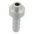 ICT Billet 1/4 inch aluminum weldable hose barb fitting with a bare metal finish for custom radiator fabrication