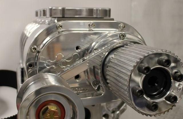 ICT Billet swing arm idler bracket and pulley for MOAB superchargers, featuring a polished aluminum finish.