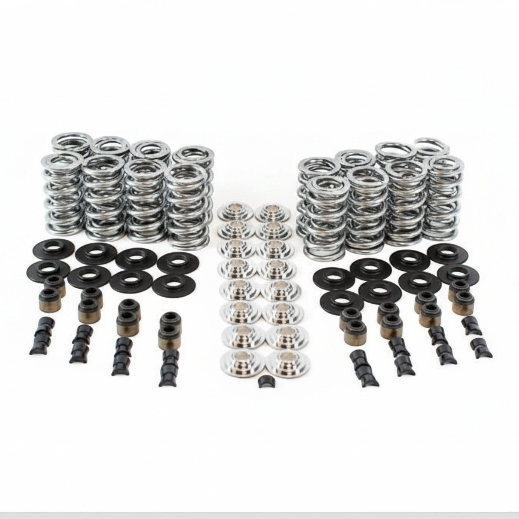 ICT Billet BTR Platinum LS dual valve spring kit with titanium retainers, locks, and locators for engine performance.