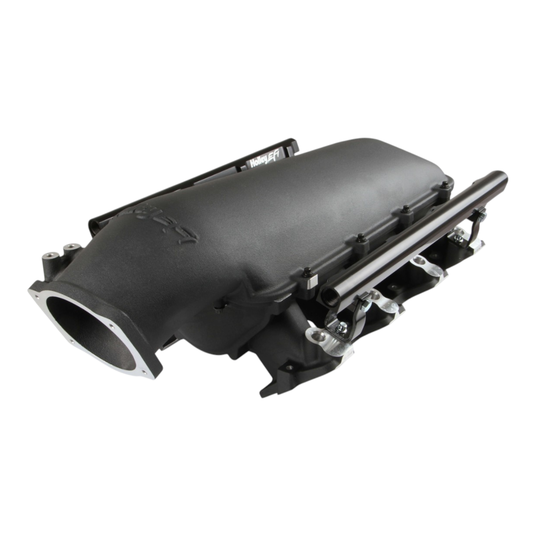 ICT Billet black Holley Lo-Ram intake manifold for LS engines with 105mm throttle body and fuel rails