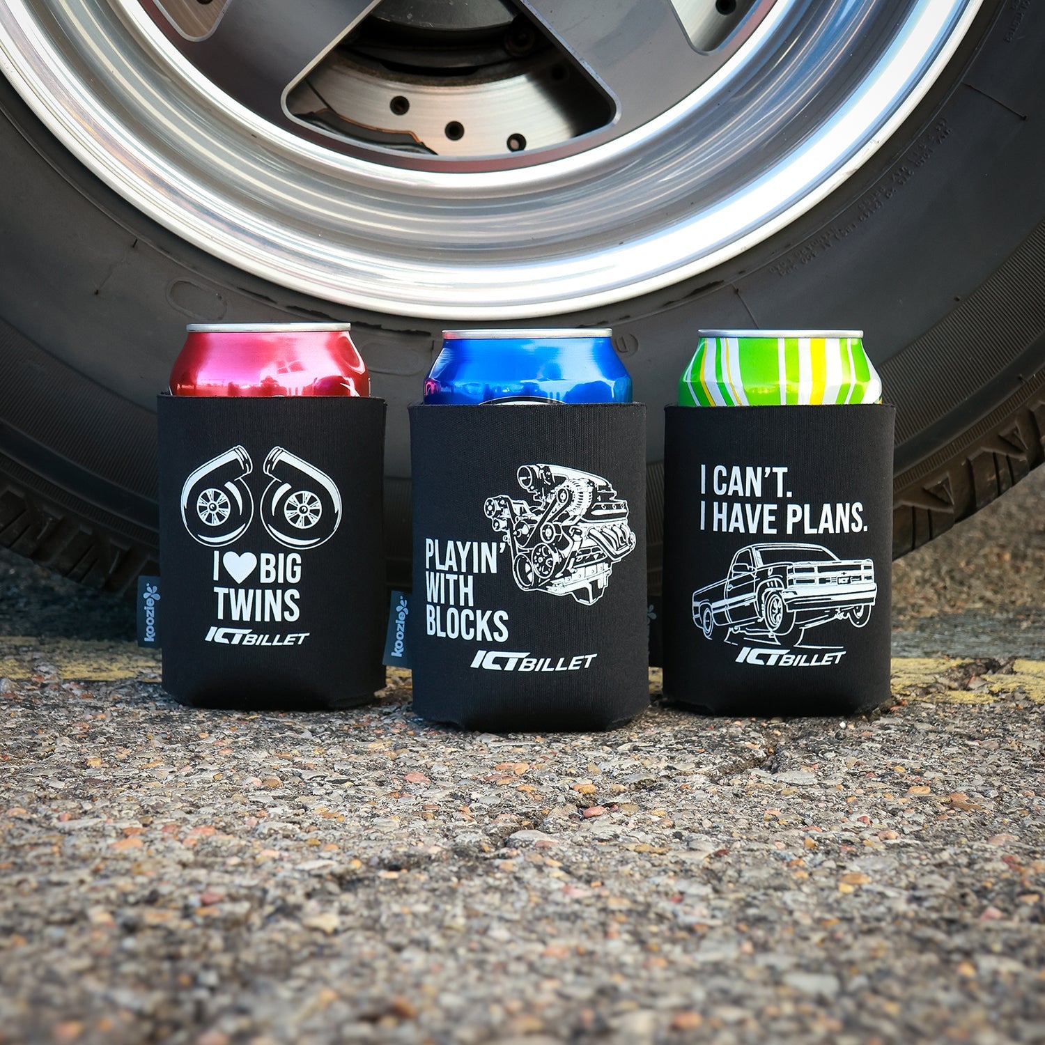 ICT Billet - Koozie Can Cooler - Set of 3 Designs - ICT Billet KOOZIE-STANDARD-3SET