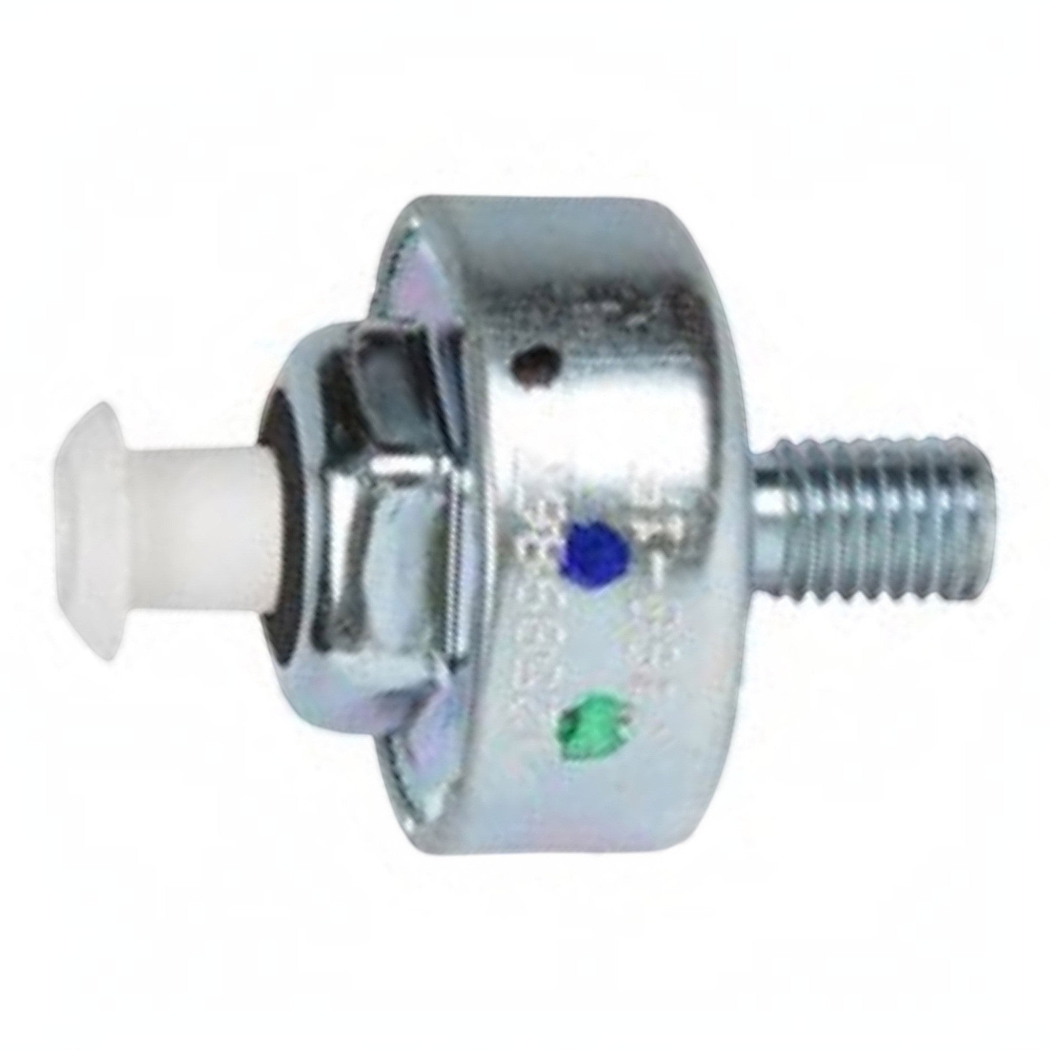 ICT Billet AC Delco LS Gen 3 knock sensor with metal housing and white plastic connector tip