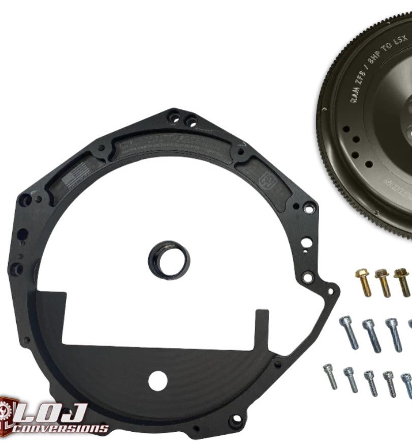 LOJ - LT Engine to 8HP Transmission Adapter / Flywheel - ICT Billet LOJ-LT-8BOLT-46MM