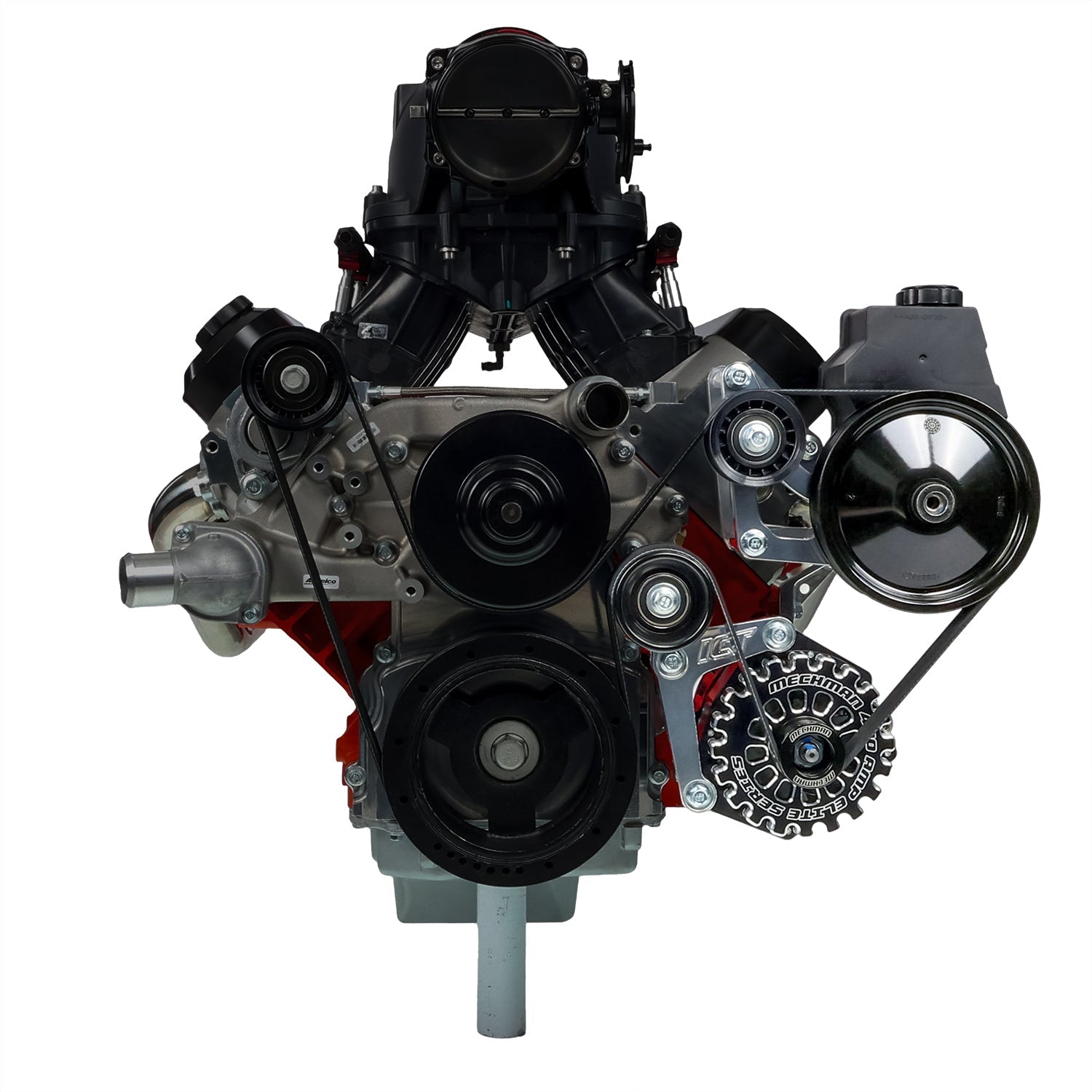 Low Mount Alternator, Power Steering Pump Brackets Compatible with LS Corvette LSX LS1 LS3 LS2 - ICT Billet 551769-1