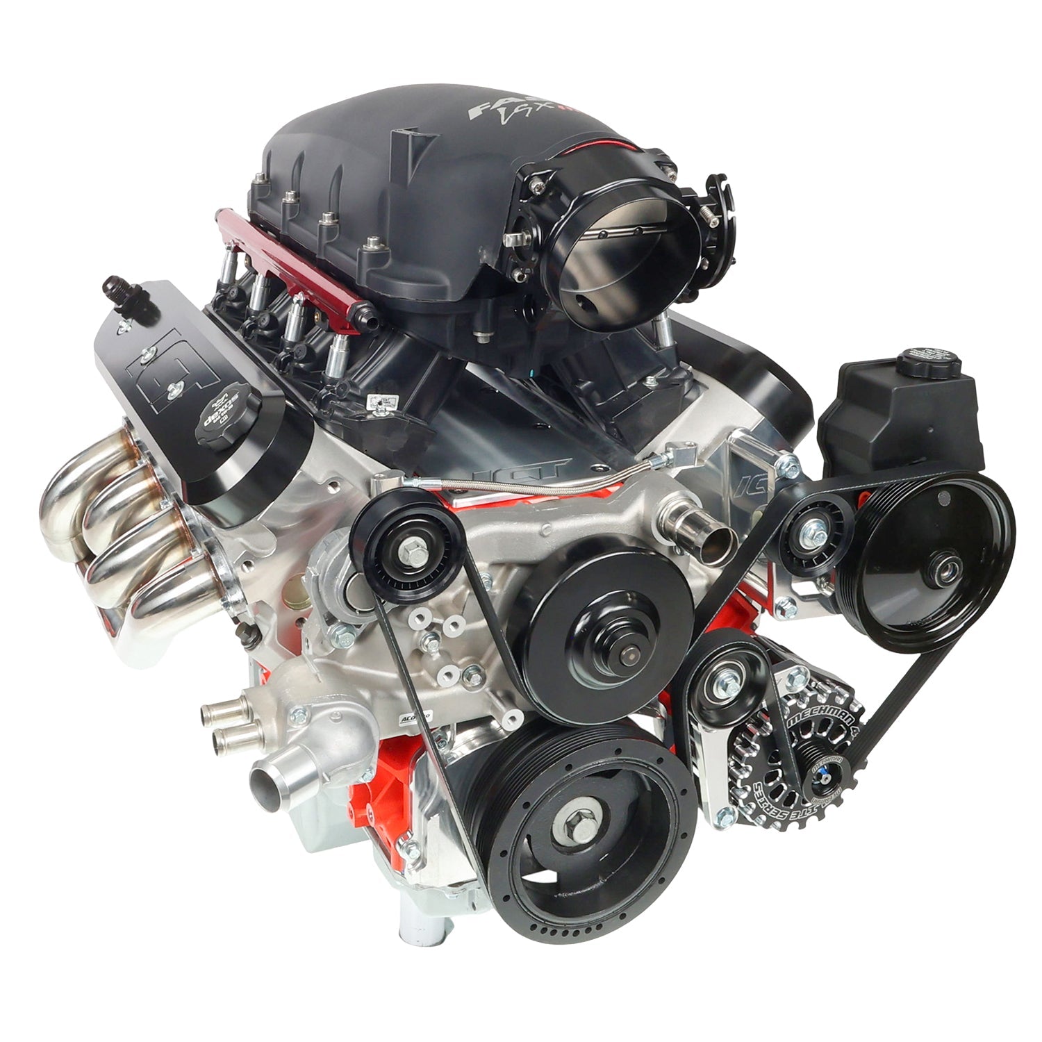 Low Mount Alternator, Power Steering Pump Brackets Compatible with LS Corvette LSX LS1 LS3 LS2 - ICT Billet 551769-1