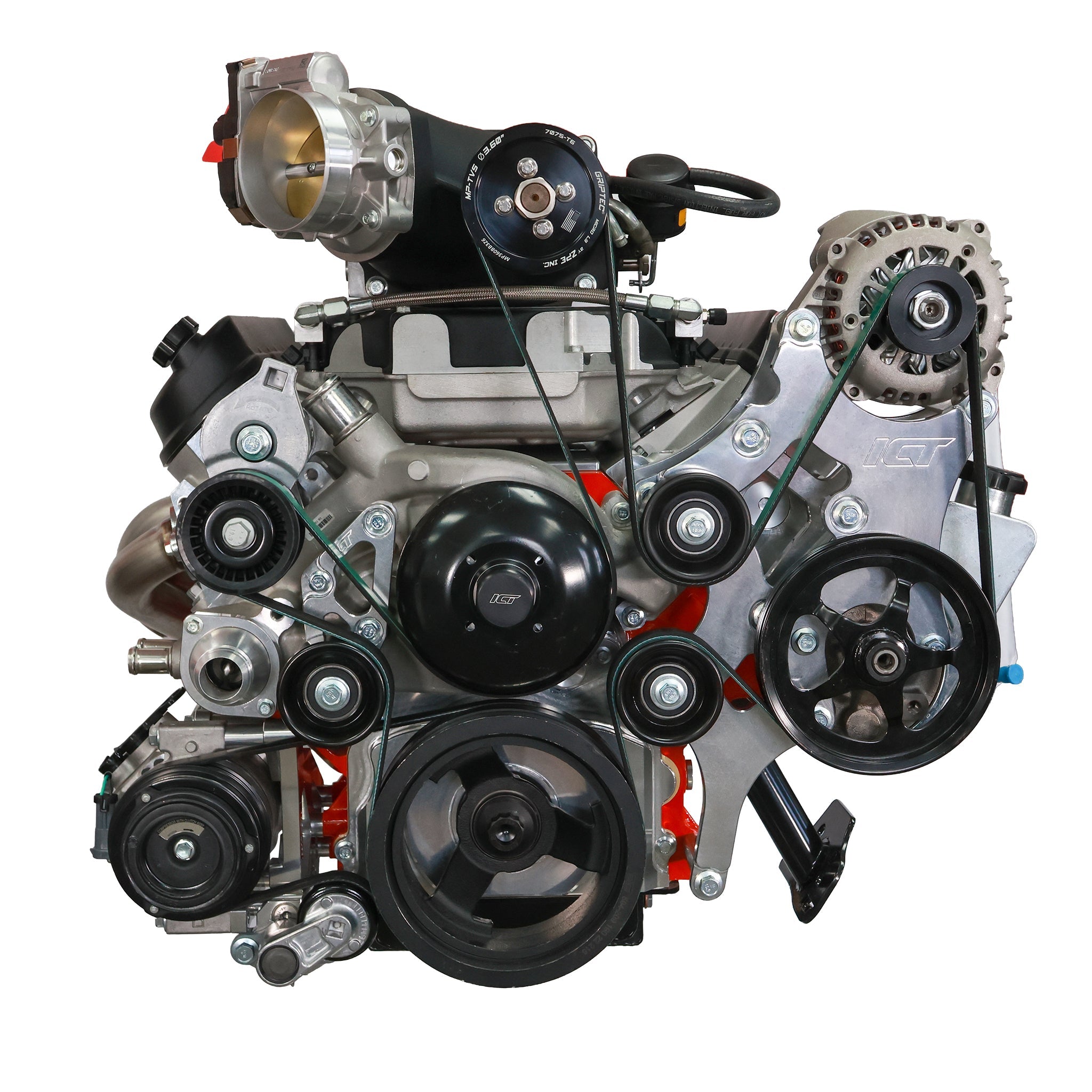 LS Alternator and Power Steering Bracket - Saginaw Pump - Truck Spacing (LSA 6-rib) - ICT Billet 551787A-3