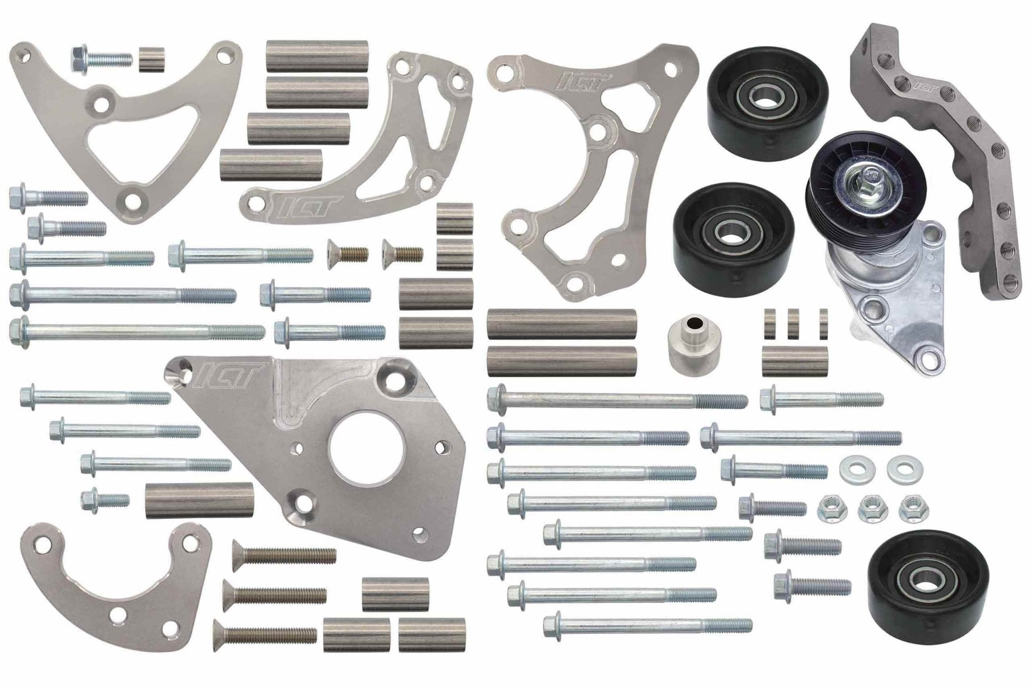 LS Alternator Relocation LS1 Power Steering Bracket Kit - ICT Billet 551569LS0-3