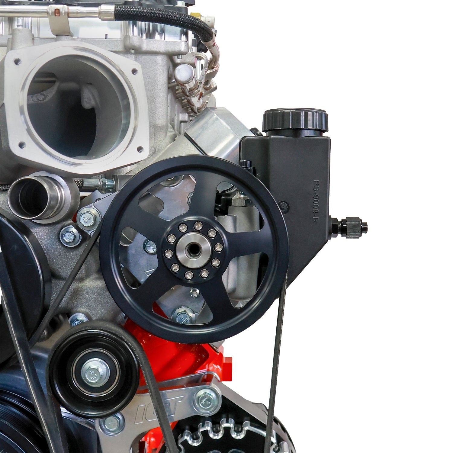 LS Billet Power Steering Pump Pulley and Hub for Corvette - ICT Billet PUL100-RB6-PS60