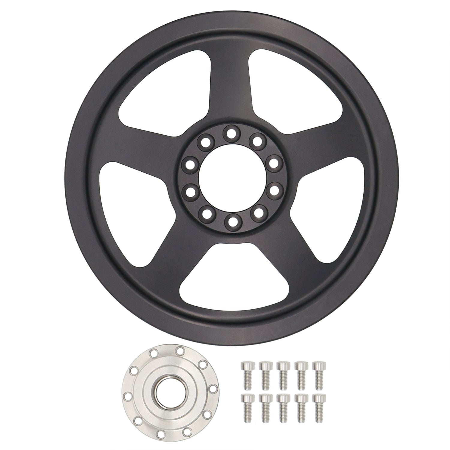 LS Billet Power Steering Pump Pulley and Hub for Corvette - ICT Billet PUL100-RB6-PS60