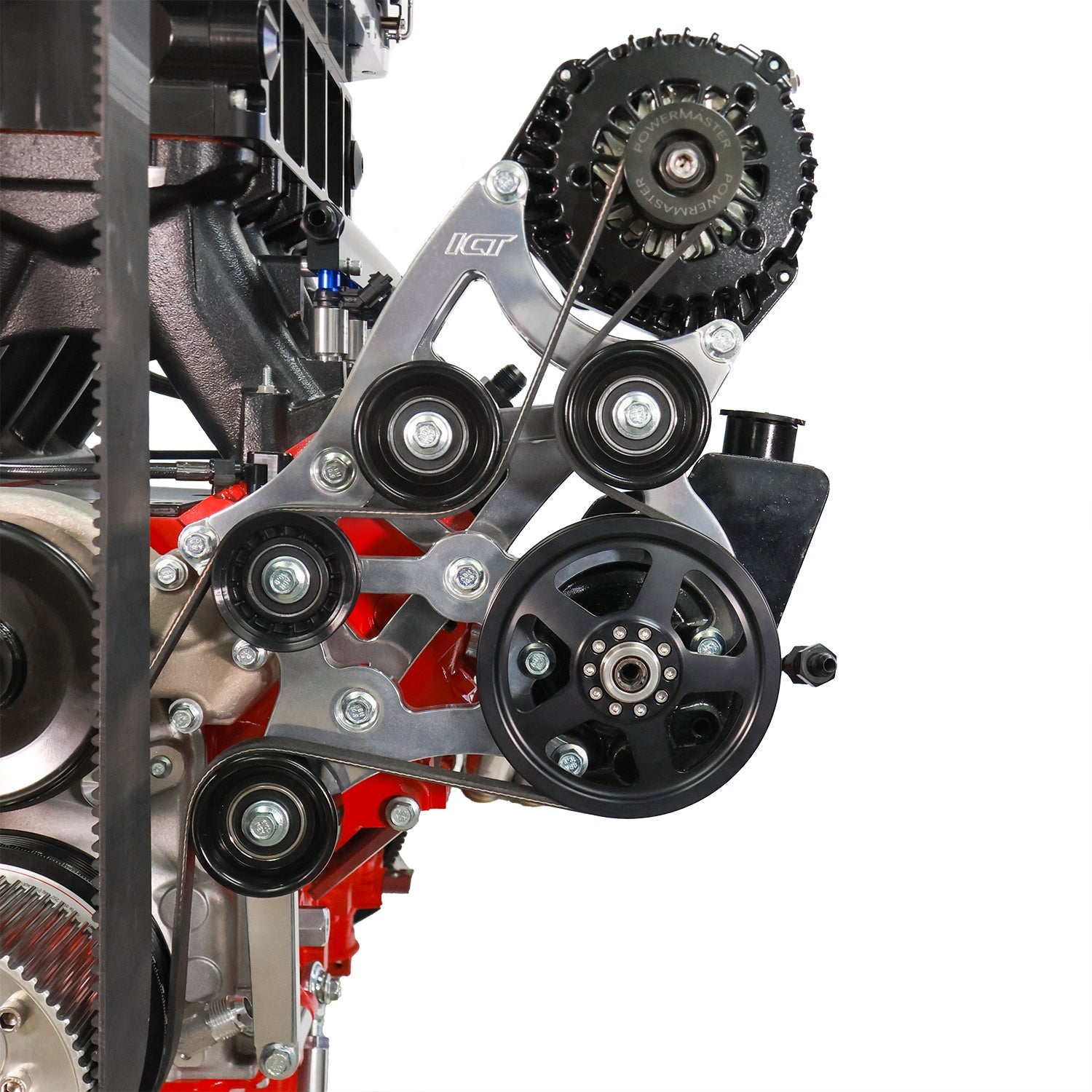 LS Billet Power Steering Pump Pulley and Hub for LS Truck - ICT Billet PUL300-RB6-PS60