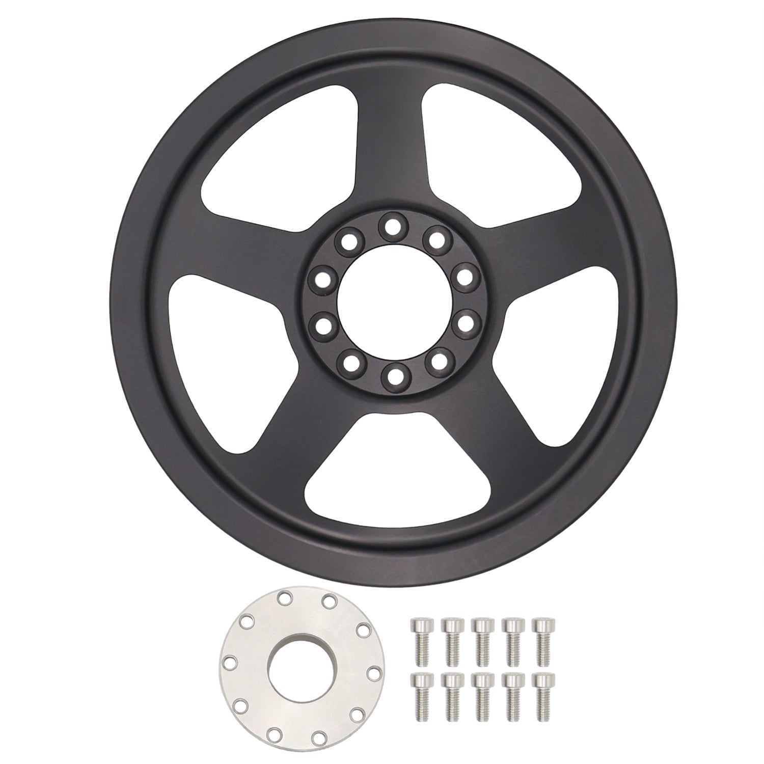 LS Billet Power Steering Pump Pulley and Hub for LS Truck - ICT Billet PUL300-RB6-PS60