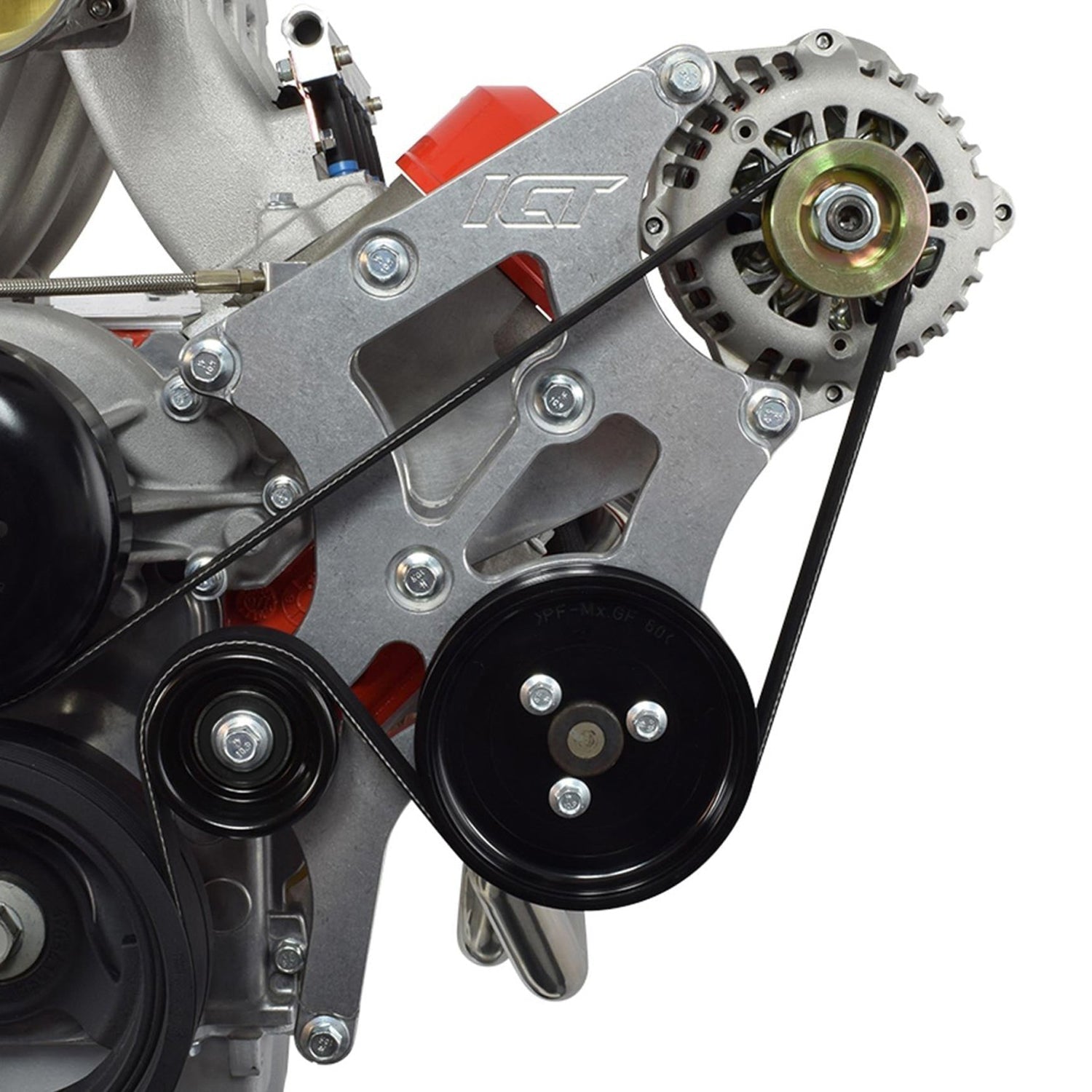 LS BMW E46 Swap Alternator & Power Steering Bracket Kit Truck LS3 5.3L 6.0L - ICT Billet 551796-3