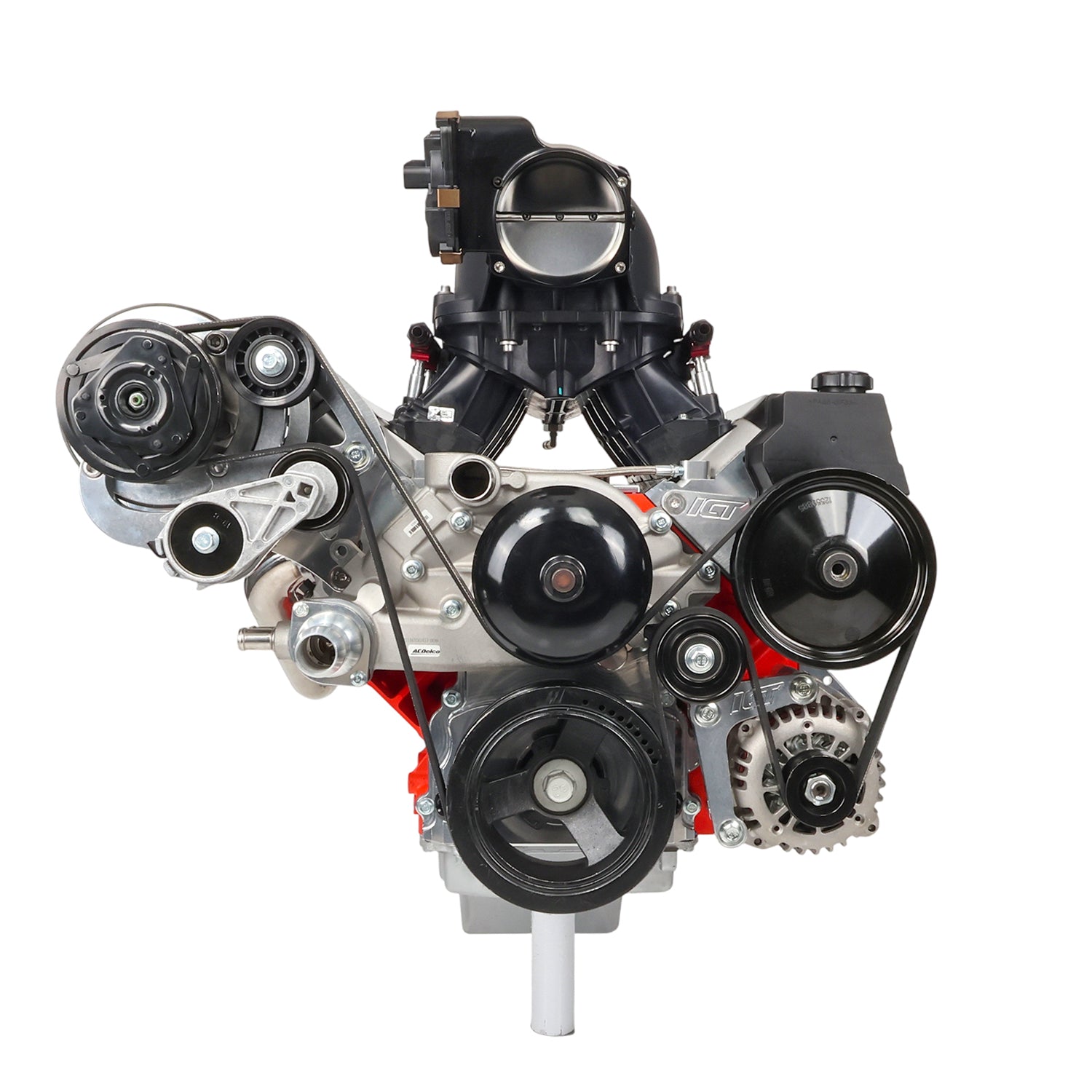 LS Camaro Low Mount Alternator, Power Steering Pump Brackets LSX LS1 LS6 Billet - ICT Billet 551669 - 2