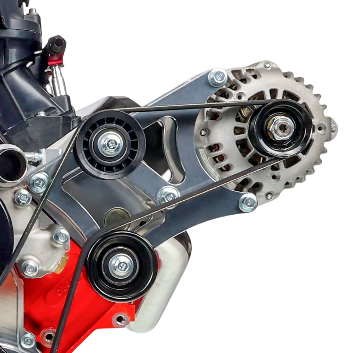 LS Corvette Heavy Duty Billet Alternator Bracket Kit LSX LS1 5.7L Top Driver Head Mount - ICT Billet 551566-1