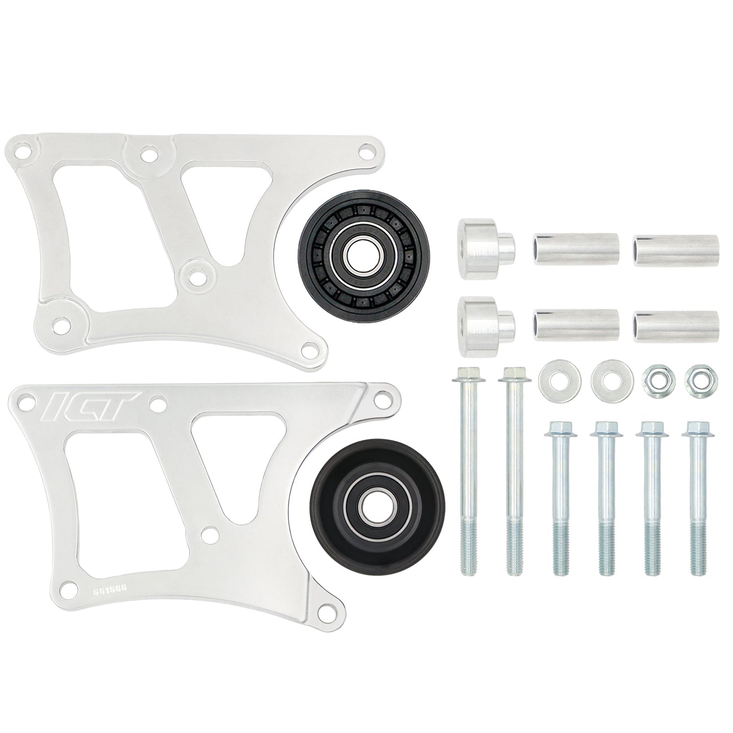 LS Corvette Heavy Duty Billet Alternator Bracket Kit LSX LS1 5.7L Top Driver Head Mount - ICT Billet 551566-1