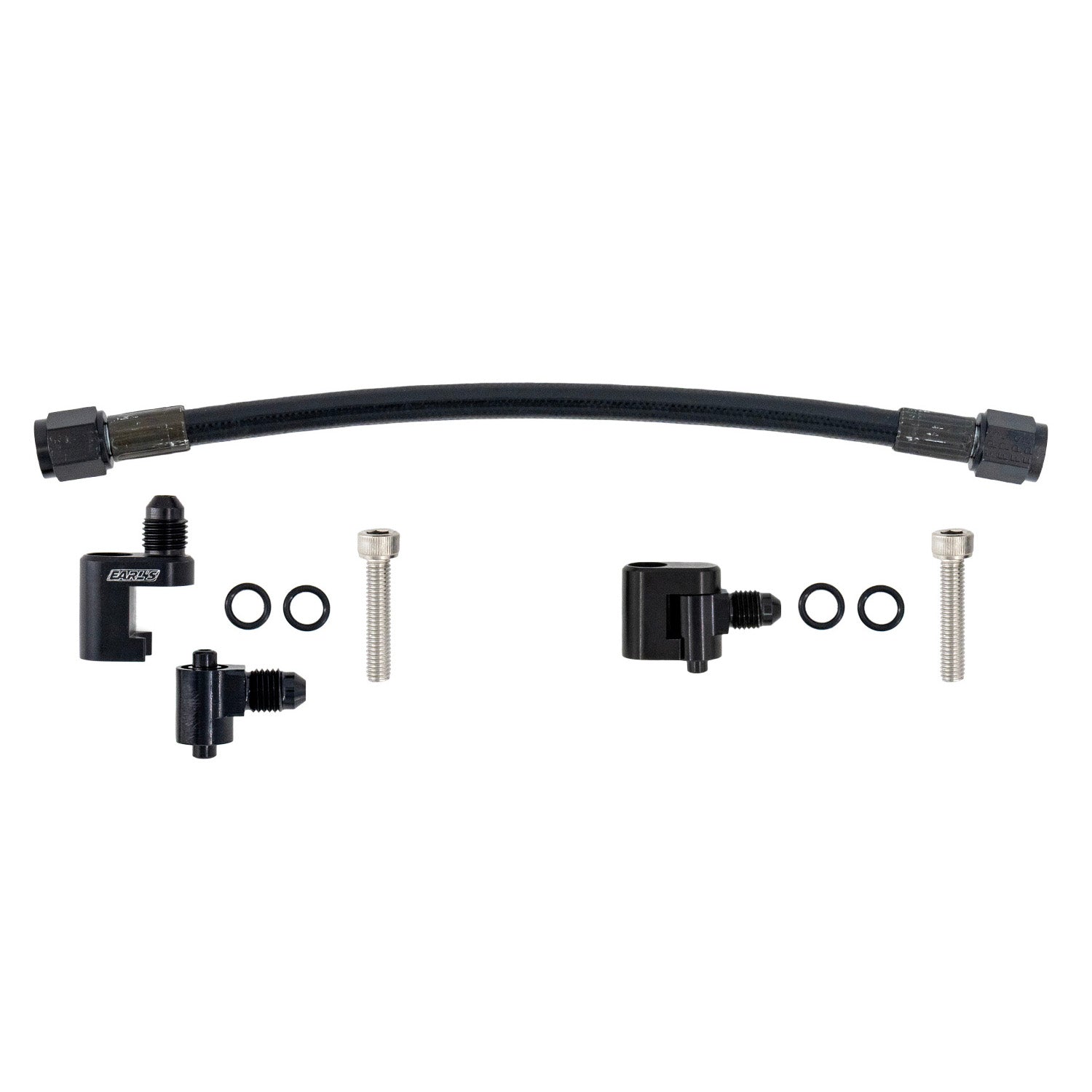 LS Cylinder Head Coolant Steam 2 Port Crossover Hose Kit Black - ICT Billet HS - LS01 - 2P